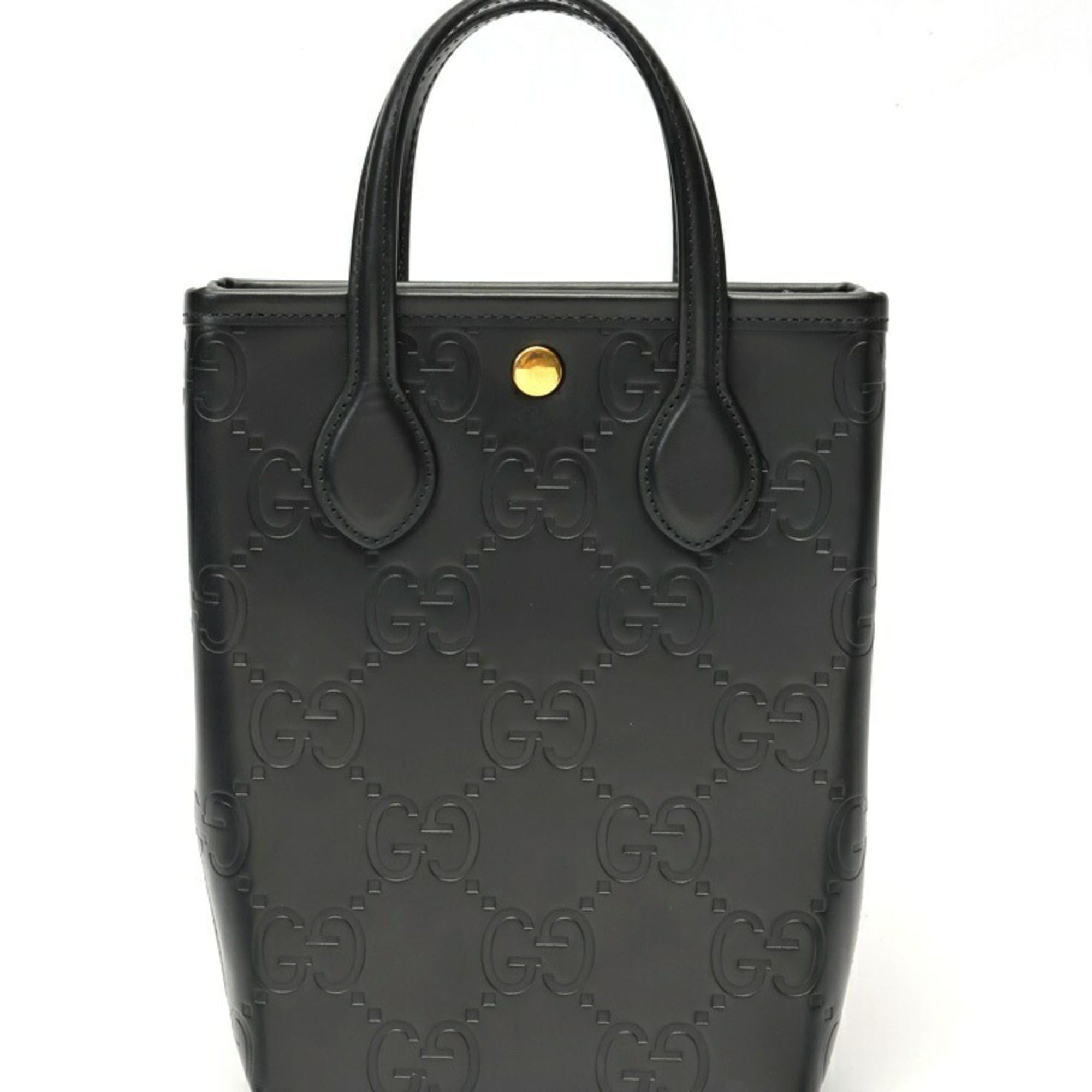 Gucci Gucci Super Mini Bag Shoulder 790133 GG Embossed Leather Black Size ONE SIZE - 3 Thumbnail