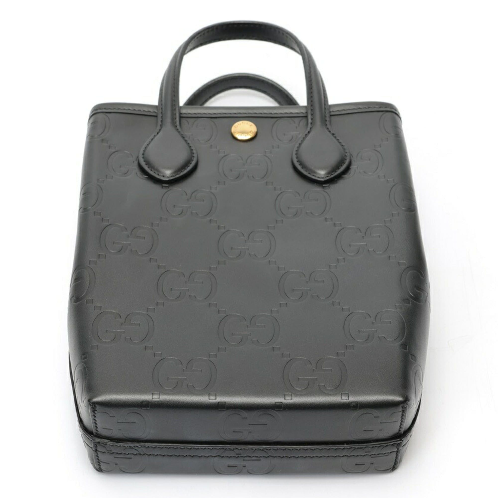 Gucci Gucci Super Mini Bag Shoulder 790133 GG Embossed Leather Black Size ONE SIZE - 4 Thumbnail