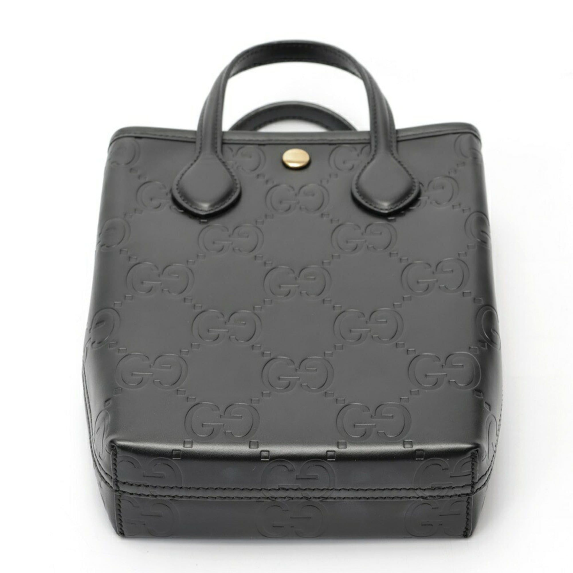 Gucci Gucci Super Mini Bag Shoulder 790133 GG Embossed Leather Black Size ONE SIZE - 5 Thumbnail