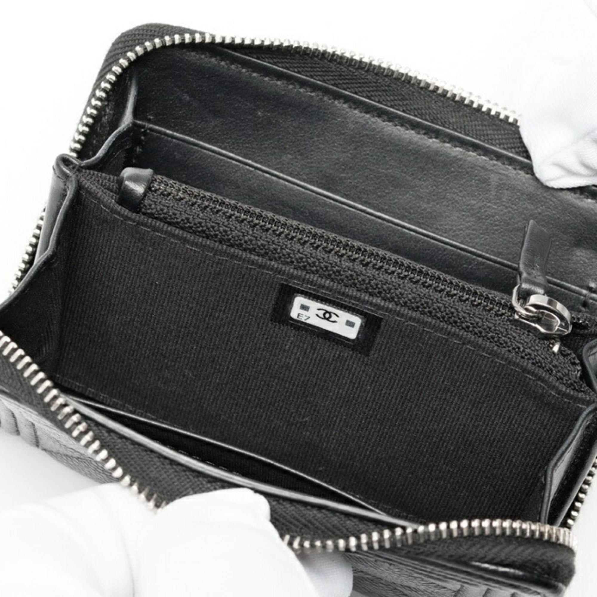 Chanel Chanel Boy Zip Coin Case Compact Wallet AP4018 Caviar Skin Black Size ONE SIZE - 6 Thumbnail