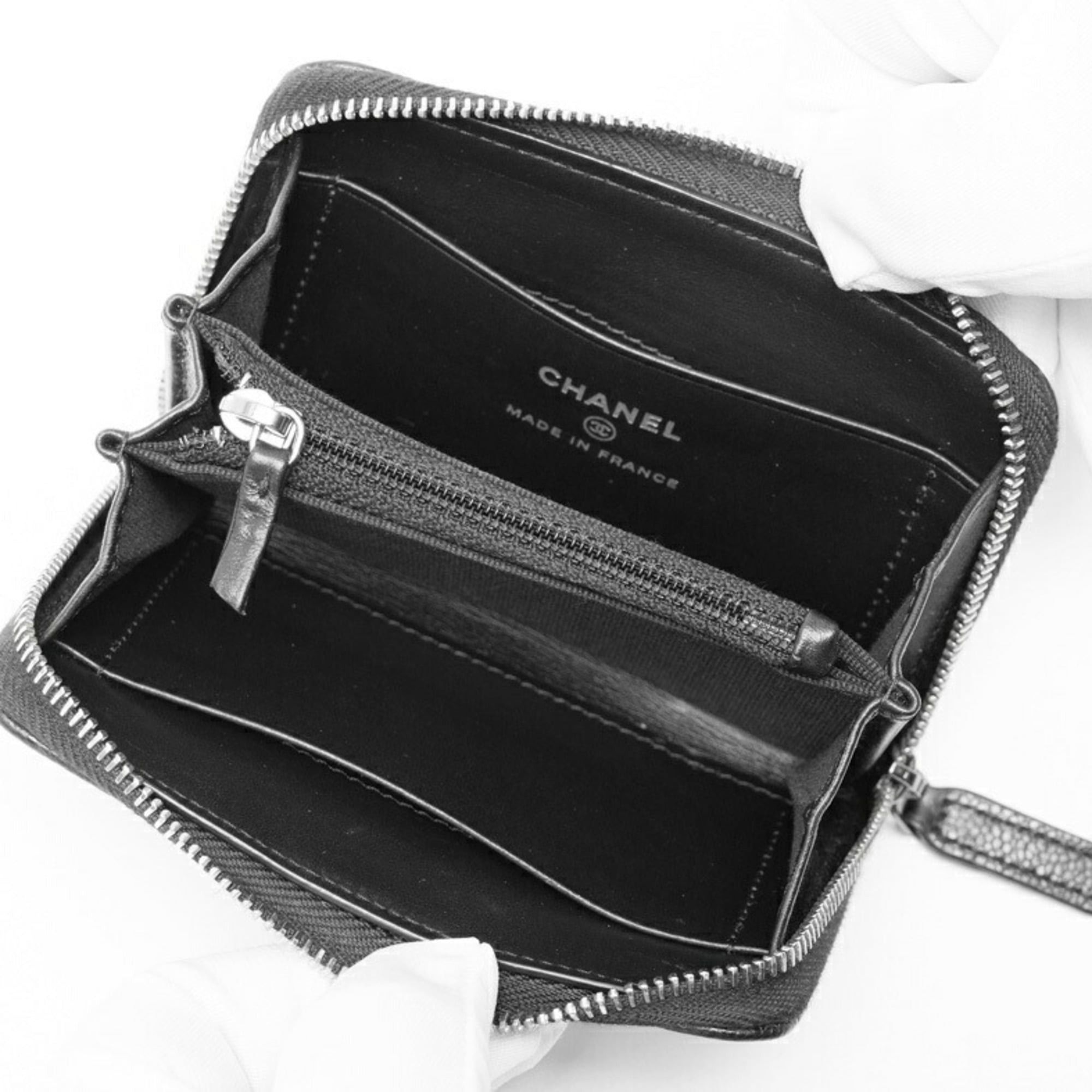 Chanel Chanel Boy Zip Coin Case Compact Wallet AP4018 Caviar Skin Black Size ONE SIZE - 5 Thumbnail