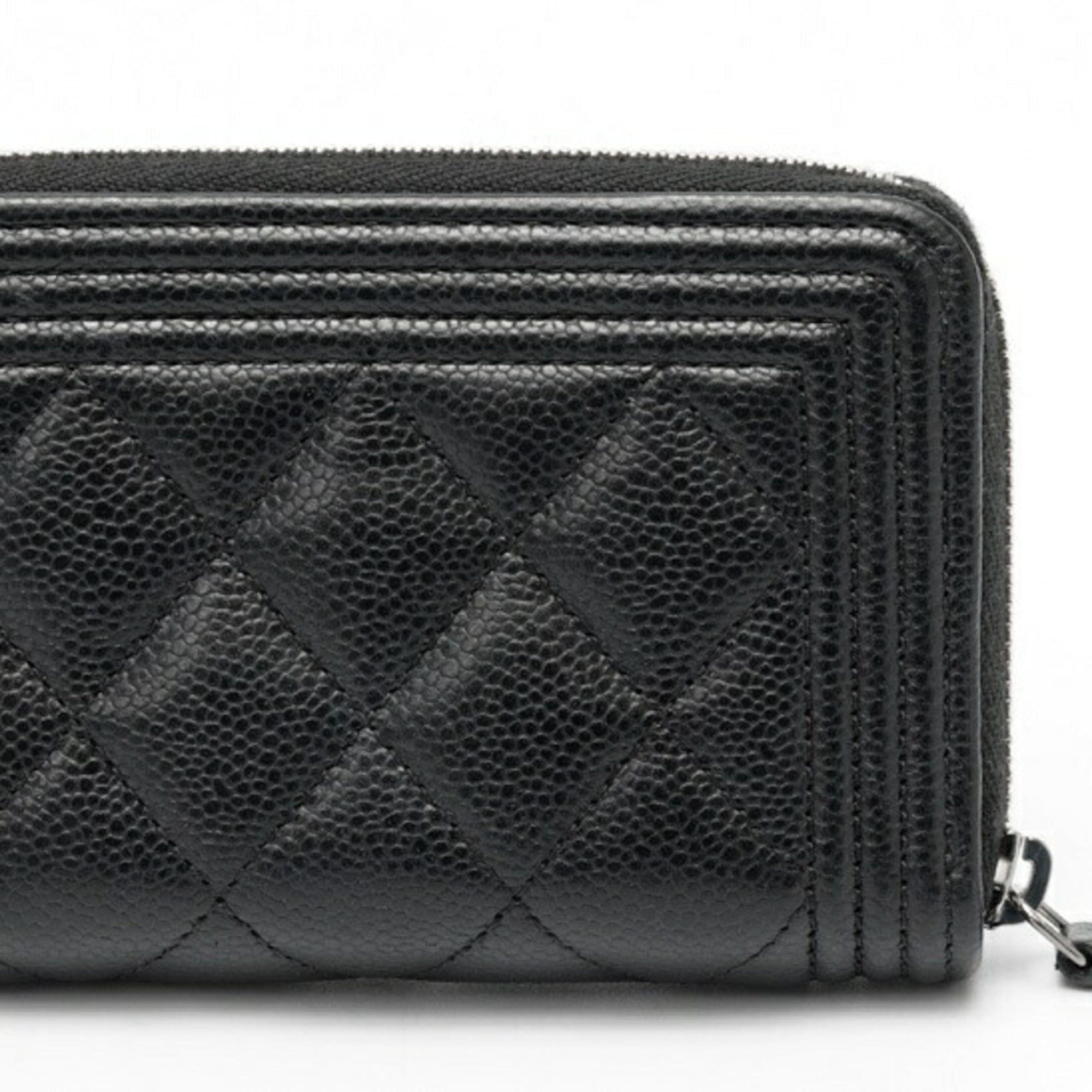 Chanel Chanel Boy Zip Coin Case Compact Wallet AP4018 Caviar Skin Black Size ONE SIZE - 2 Thumbnail