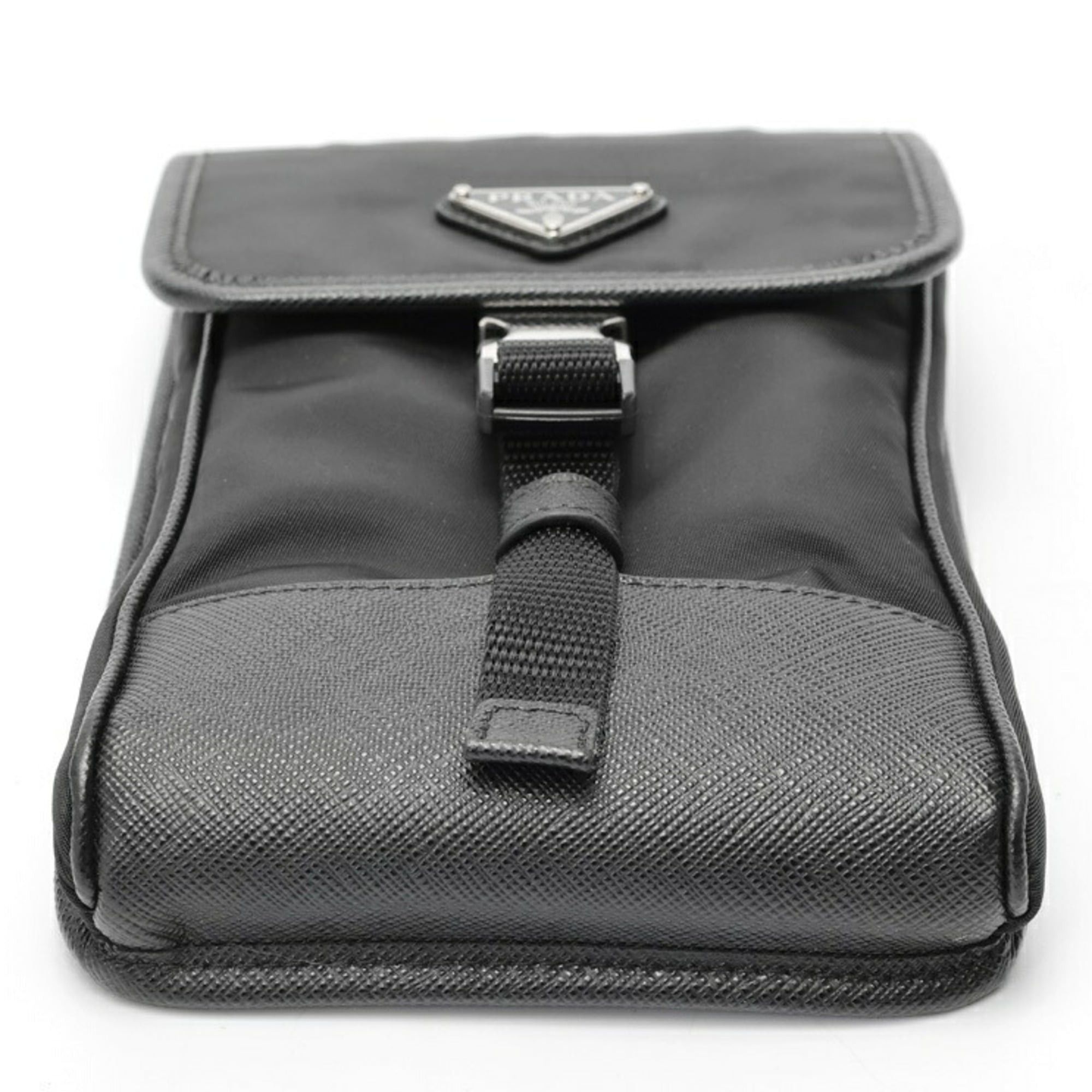Prada Prada Re-Nylon x Saffiano Leather Smartphone Case Shoulder Pouch 2ZH109 Nylon Black Size ONE SIZE - 4 Thumbnail