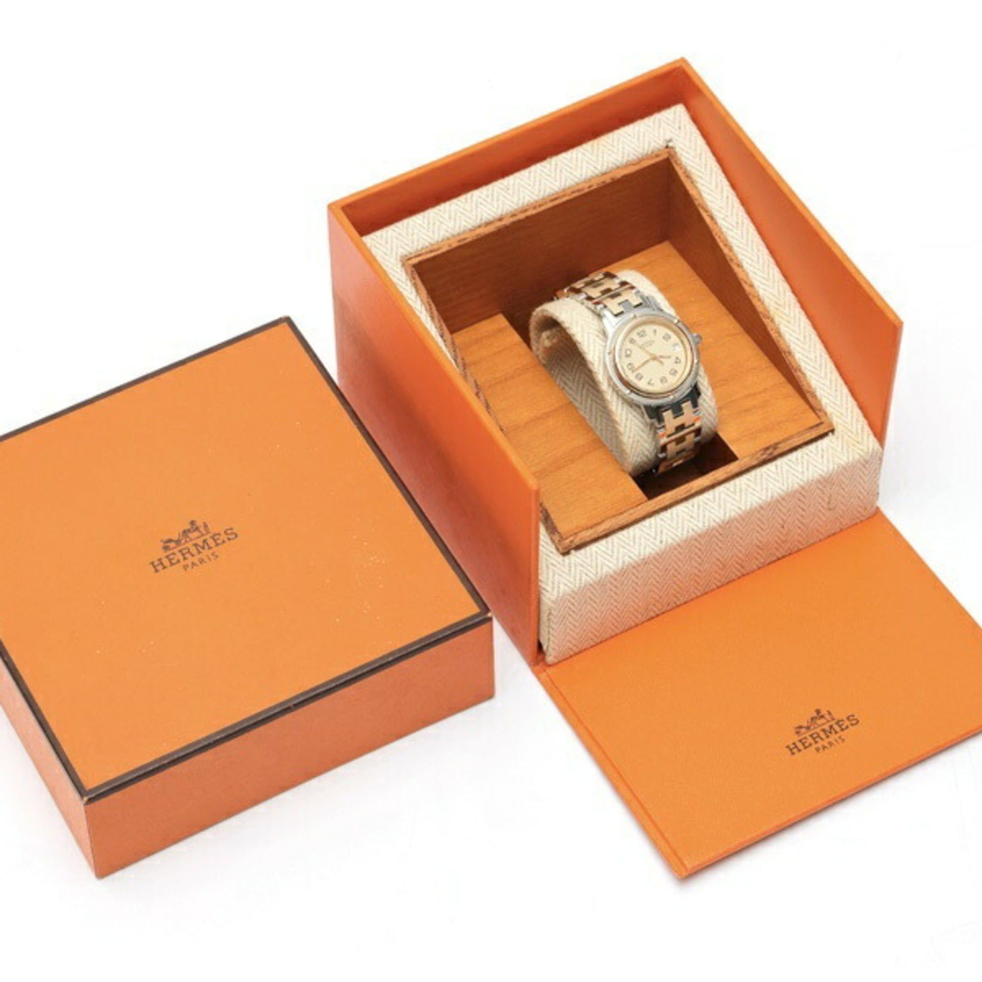 Hermes Hermes Clipper CL3.240.130.3-22 Beige Quartz Watch Size ONE SIZE - 8 Thumbnail