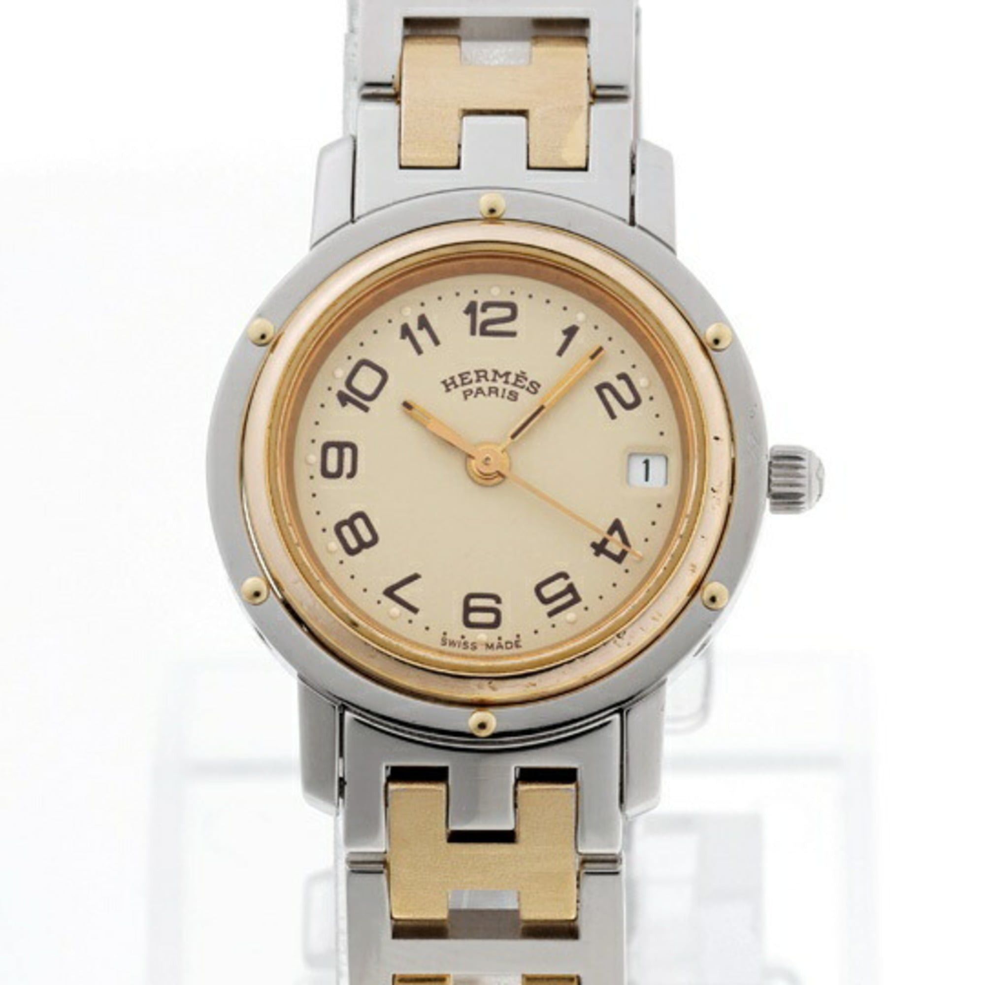 Hermes Hermes Clipper CL3.240.130.3-22 Beige Quartz Watch Size ONE SIZE - 3 Thumbnail