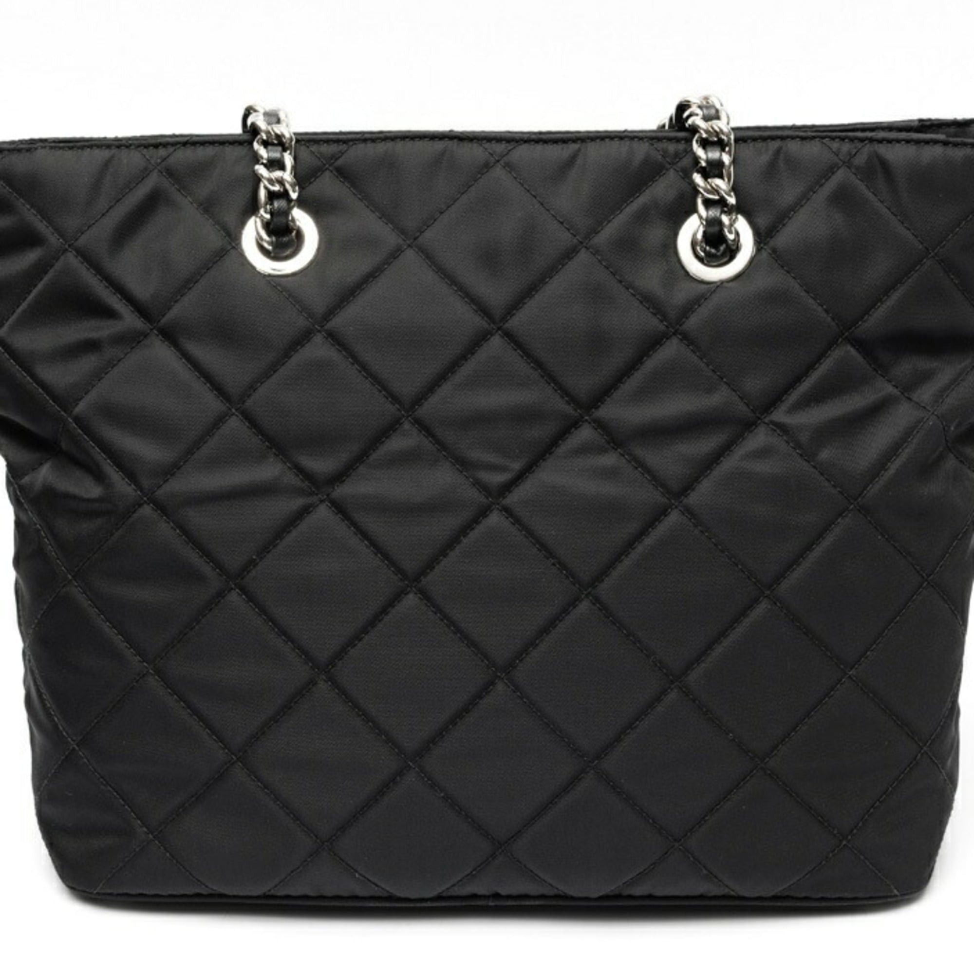 Prada Prada chain tote bag, 1BG017, quilted nylon, black. Size ONE SIZE - 3 Thumbnail