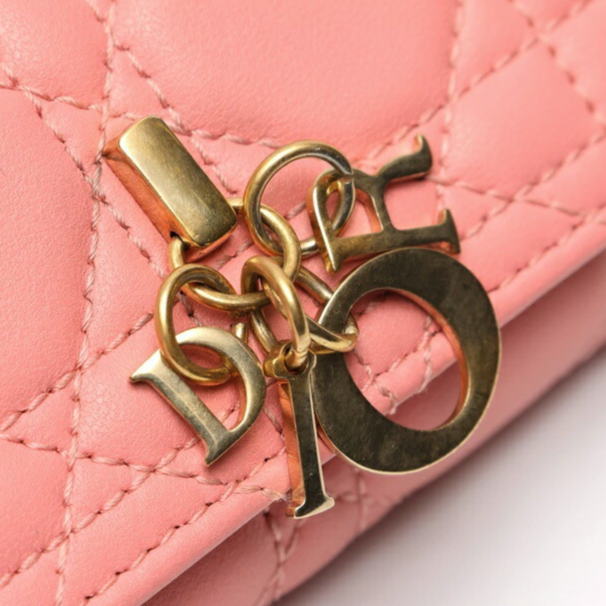 Dior Dior My Aster Key Case S0983ONMJ Cannage Lambskin Pink Size ONE SIZE - 4 Thumbnail