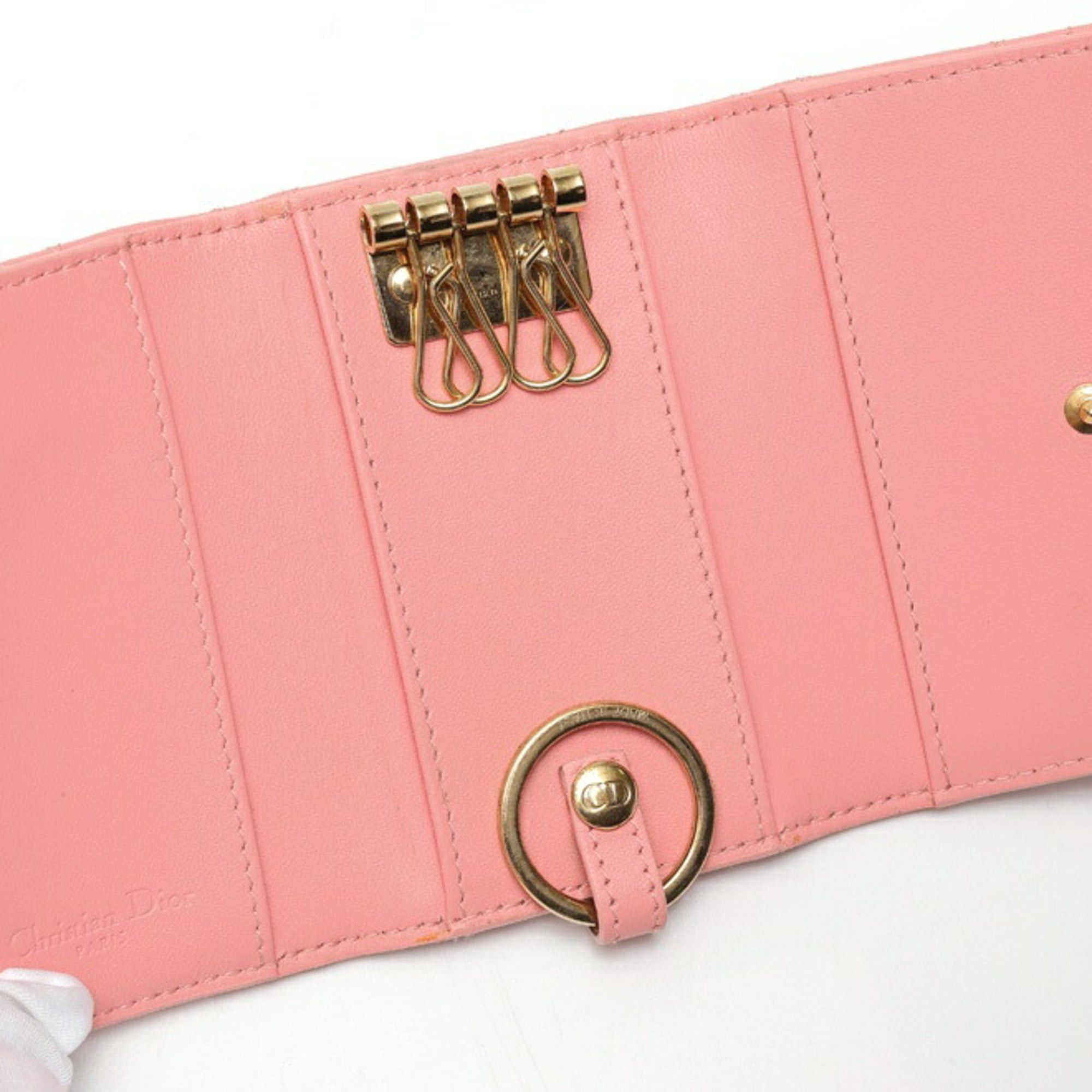 Dior Dior My Aster Key Case S0983ONMJ Cannage Lambskin Pink Size ONE SIZE - 5 Thumbnail