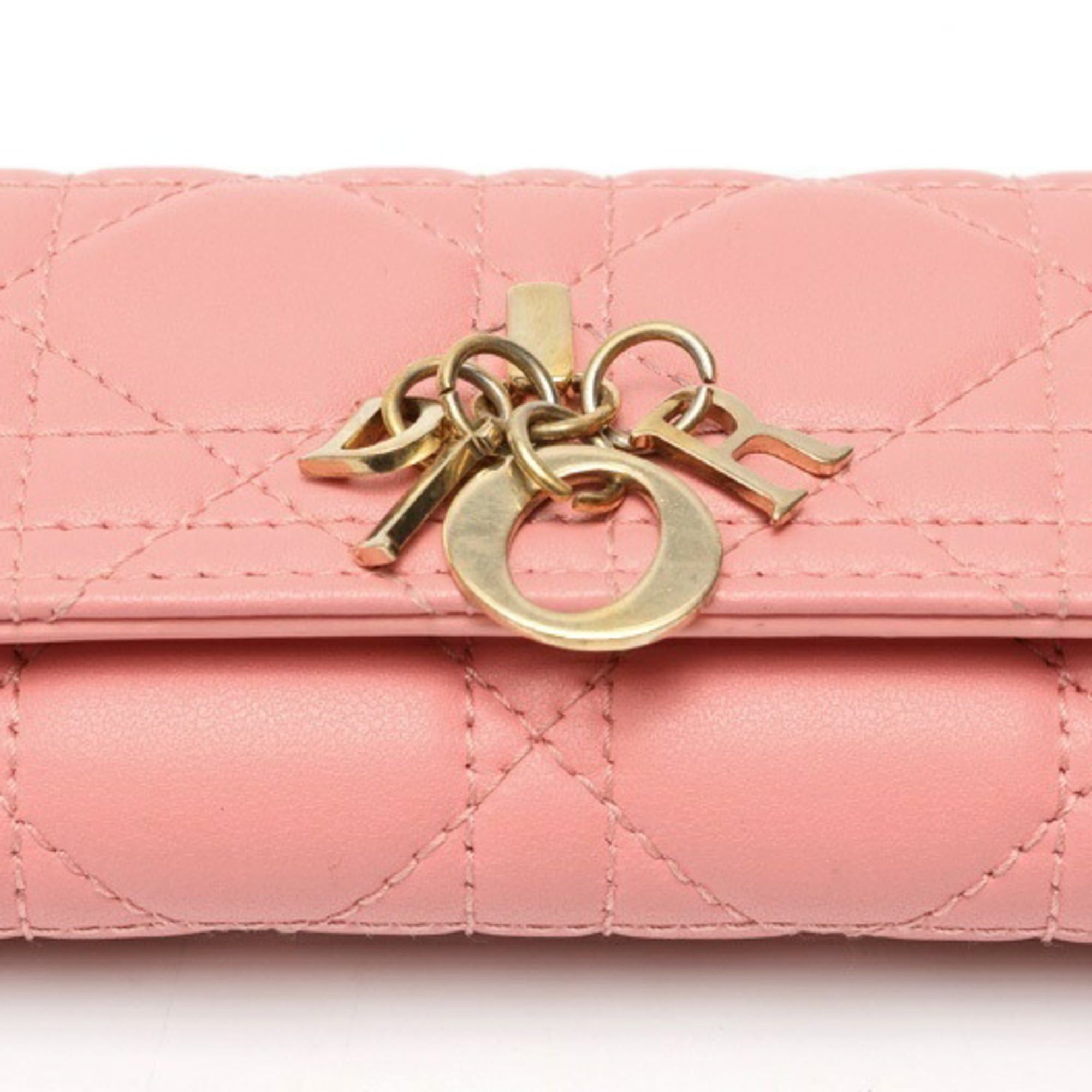 Dior Dior My Aster Key Case S0983ONMJ Cannage Lambskin Pink Size ONE SIZE - 3 Thumbnail