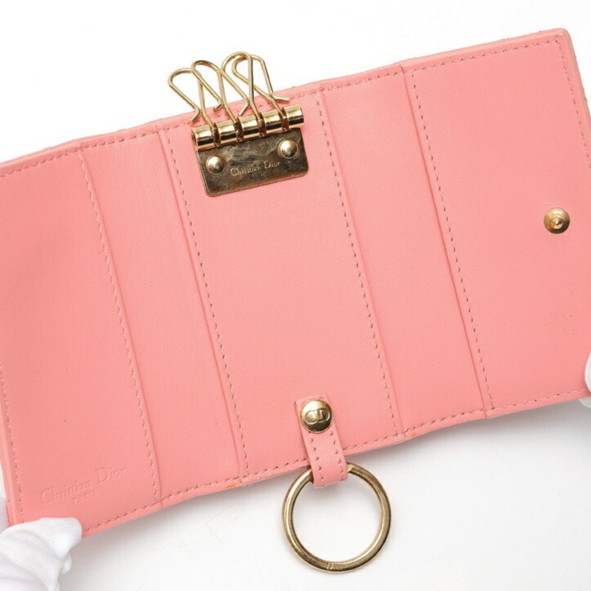 Dior Dior My Aster Key Case S0983ONMJ Cannage Lambskin Pink Size ONE SIZE - 6 Thumbnail