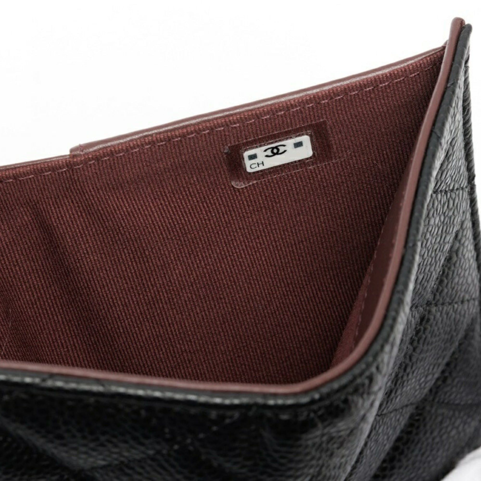 Chanel Chanel Matelassé Medium Flap Wallet Tri-fold AP0232 Caviar Leather Black Size ONE SIZE - 6 Thumbnail