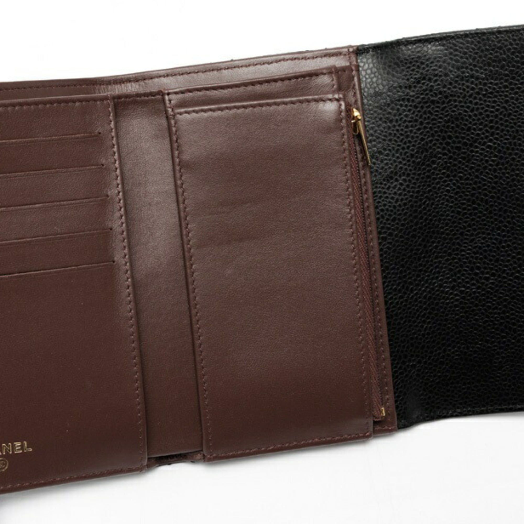 Chanel Chanel Matelassé Medium Flap Wallet Tri-fold AP0232 Caviar Leather Black Size ONE SIZE - 4 Thumbnail