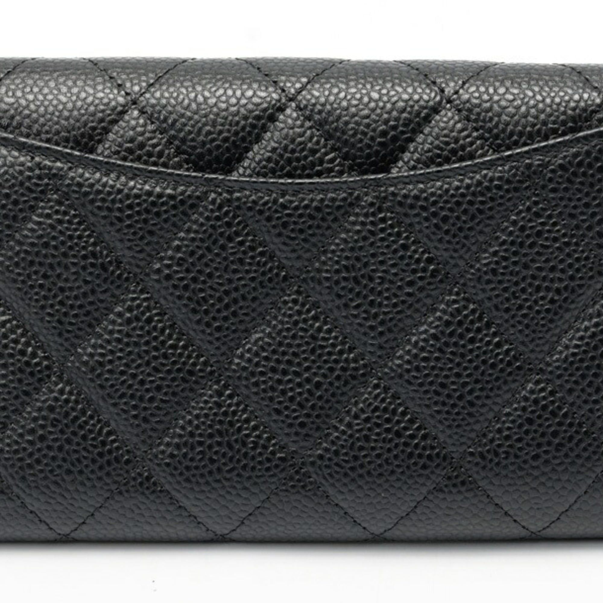 Chanel Chanel Matelassé Medium Flap Wallet Tri-fold AP0232 Caviar Leather Black Size ONE SIZE - 2 Thumbnail