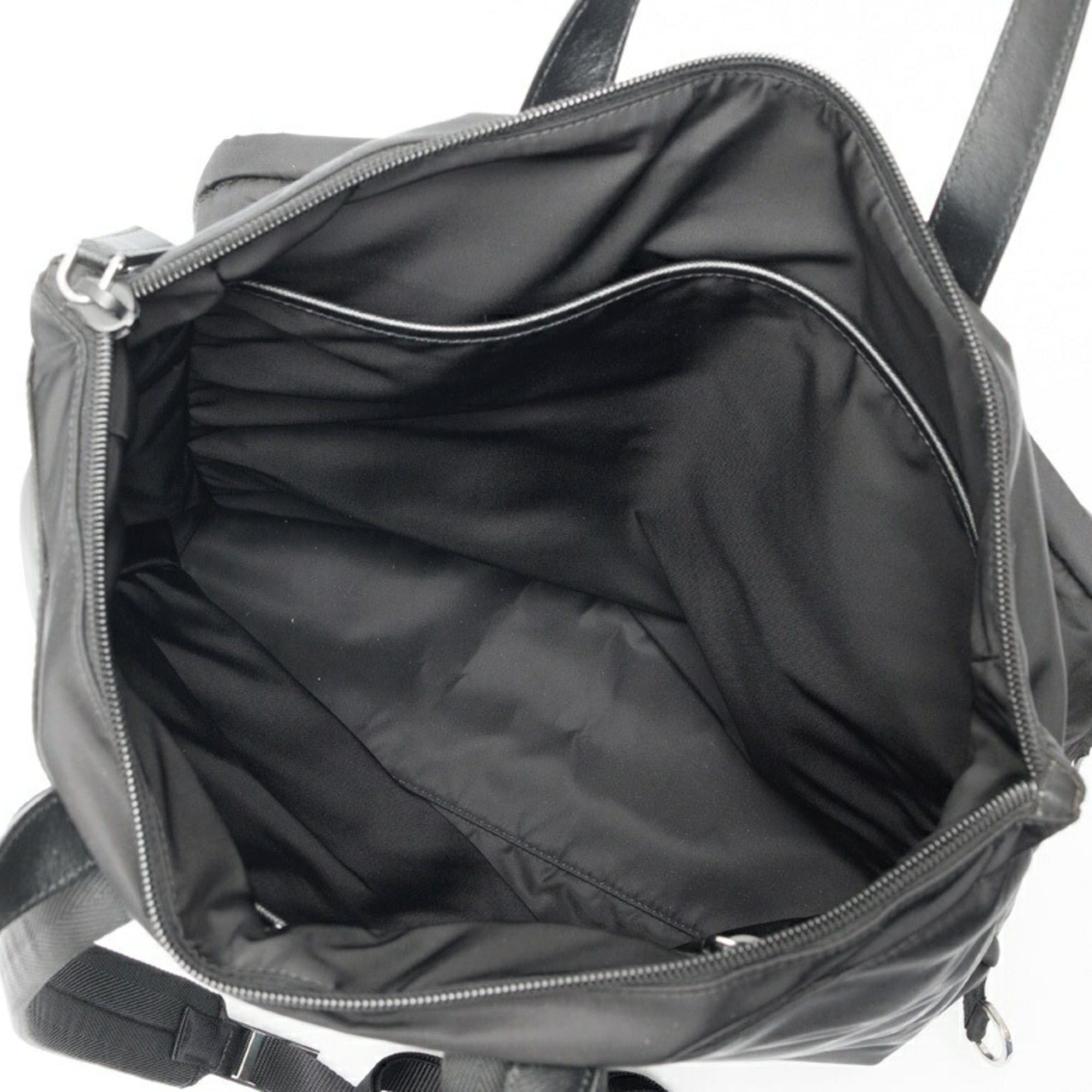 Prada Prada Re-Nylon x Saffiano Leather Backpack Rucksack 2VG053 Nylon Black Size ONE SIZE - 6 Thumbnail