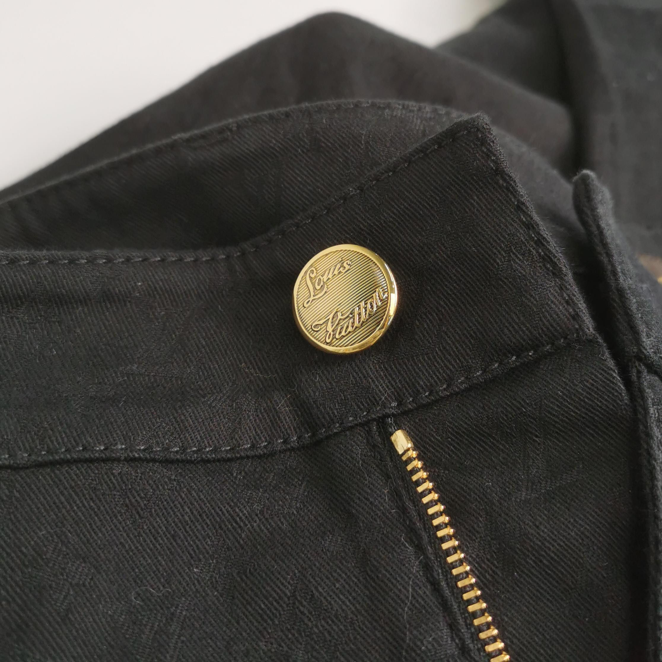 Louis Vuitton Louis Vuitton Logo Embossed Leather Trim Pants Size 36 Size 26" / US 2 / IT 38 - 3 Thumbnail