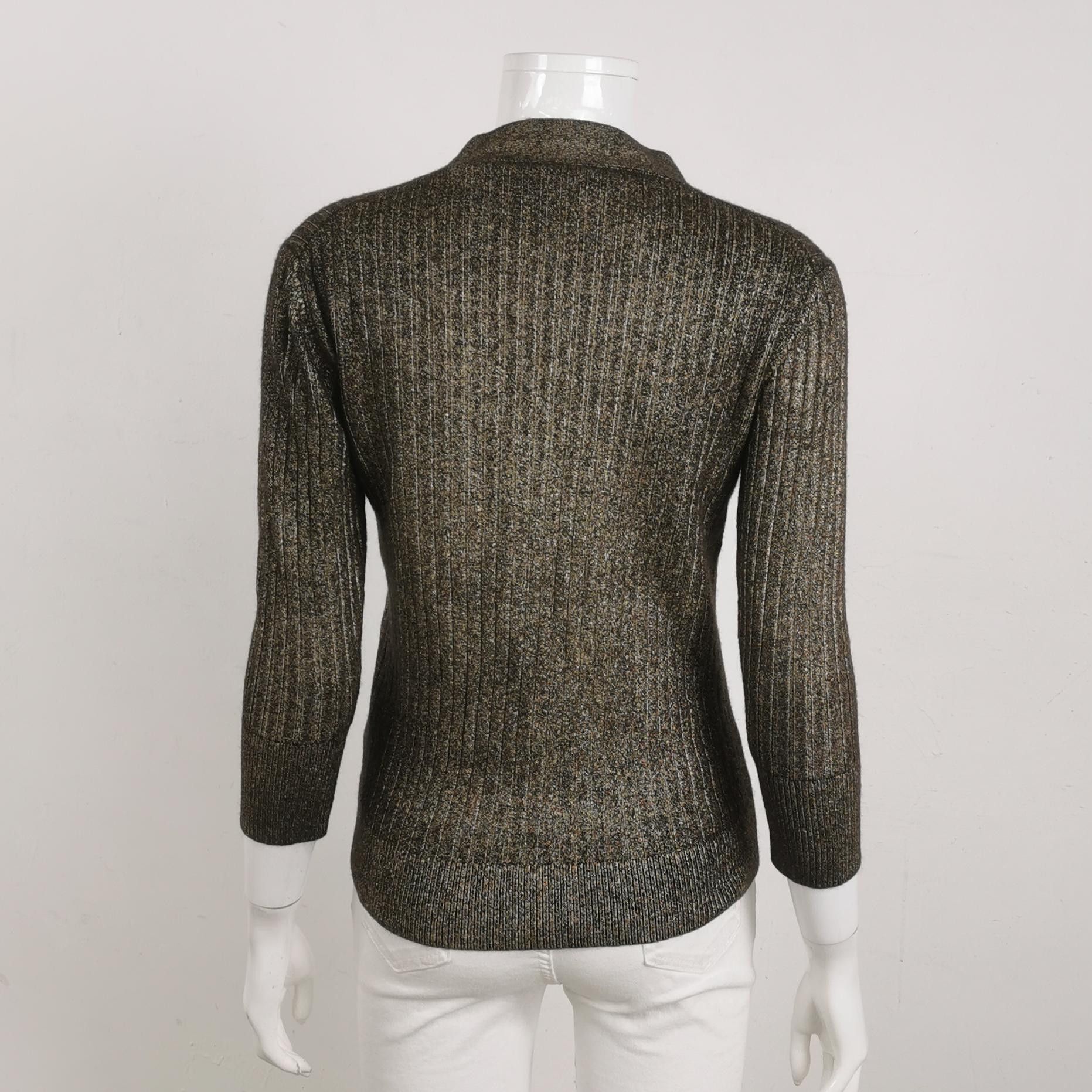 Louis Vuitton Louis Vuitton Metallic Wool Cashmere Cardigan Size M Size M / US 6-8 / IT 42-44 - 2 Thumbnail