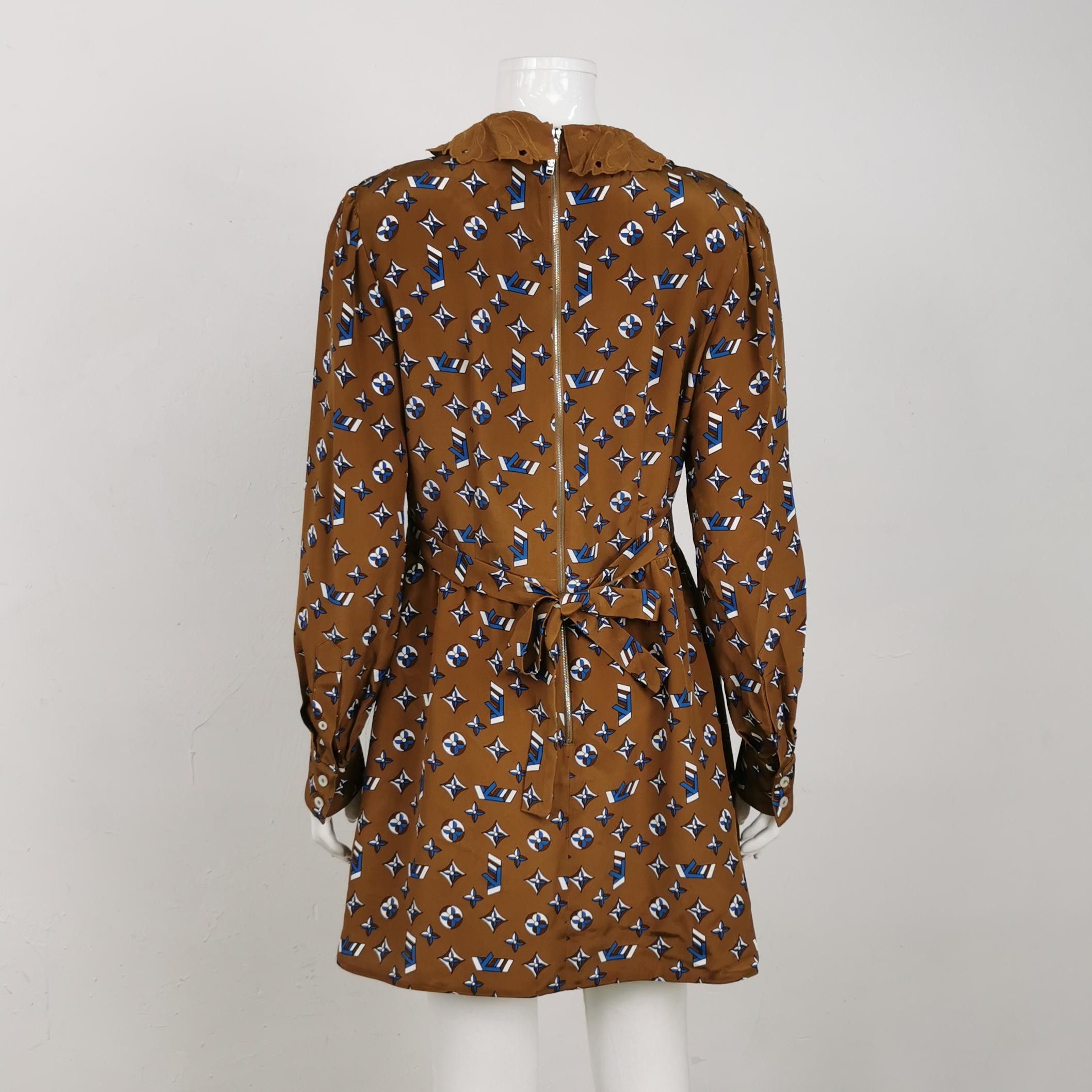 Louis Vuitton Louis Vuitton Monogram Silk Blend Dress Size M Size M / US 6-8 / IT 42-44 - 2 Thumbnail