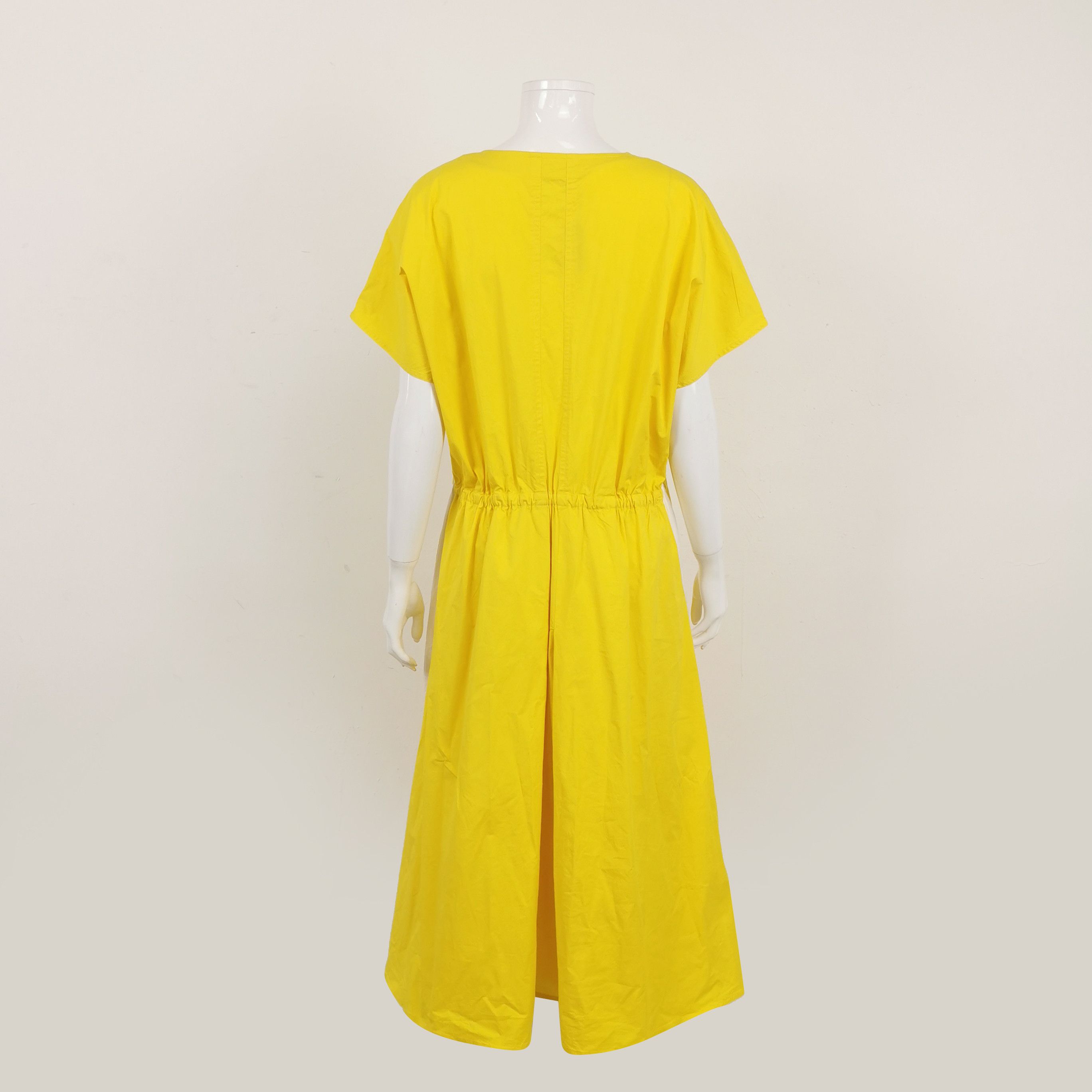 Loro Piana Loro Piana Yellow Cotton Midi Dress IT 48 Size XL / US 12-14 / IT 48-50 - 2 Thumbnail