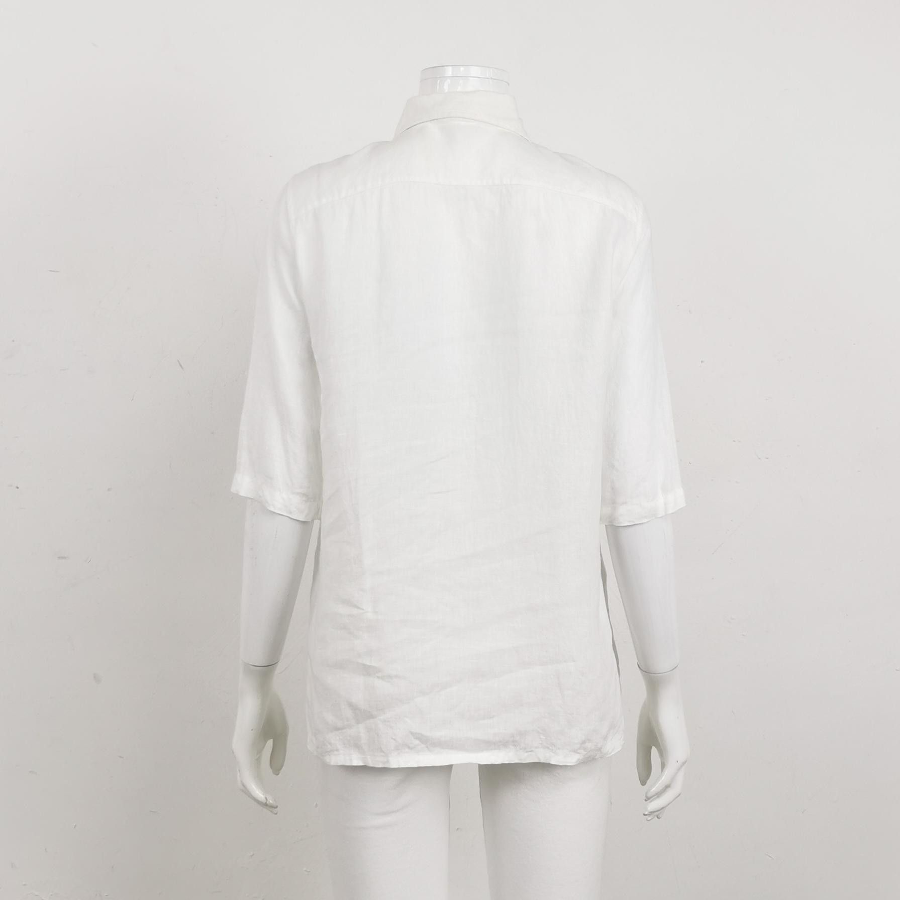 Loro Piana Loro Piana White Linen Button Up Shirt Size 40 Size S / US 4 / IT 40 - 2 Thumbnail