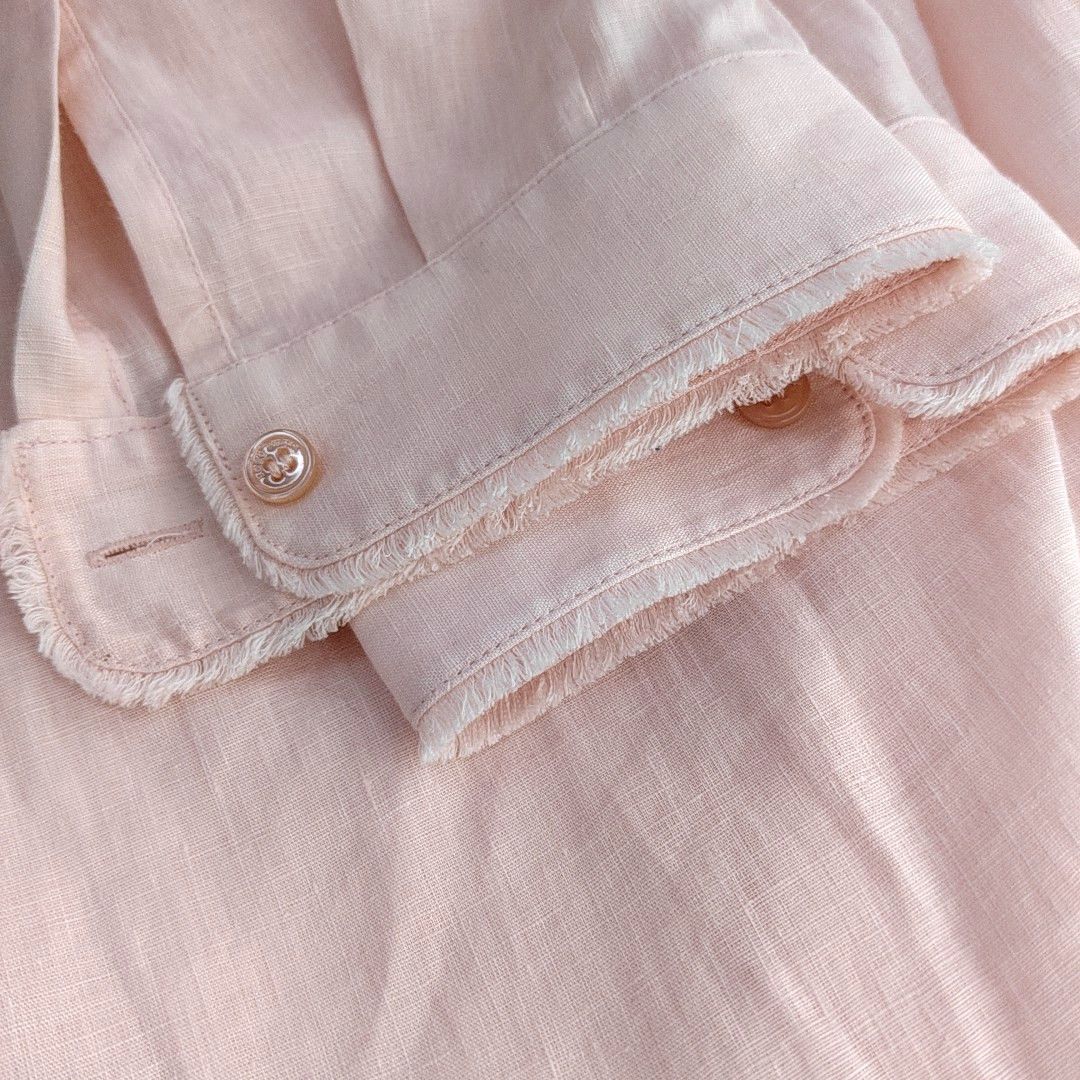 Loro Piana Loro Piana Pink Linen Blouse Size 46 Size L / US 10 / IT 46 - 8 Thumbnail