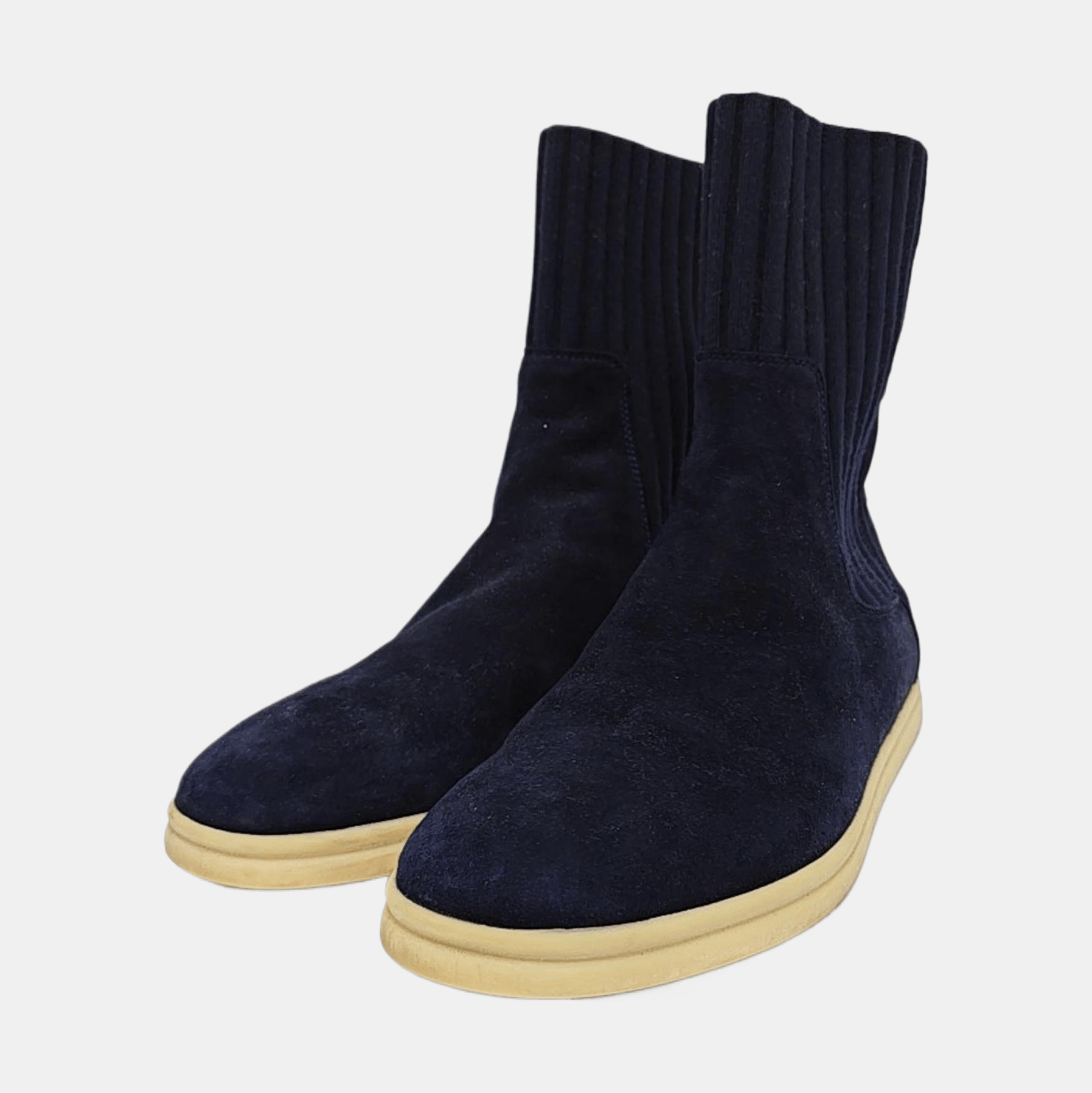 Loro Piana Loro Piana Suede Knit Cuff High-Top Sneakers Size 39 Size US 9 / IT 39 - 2 Thumbnail
