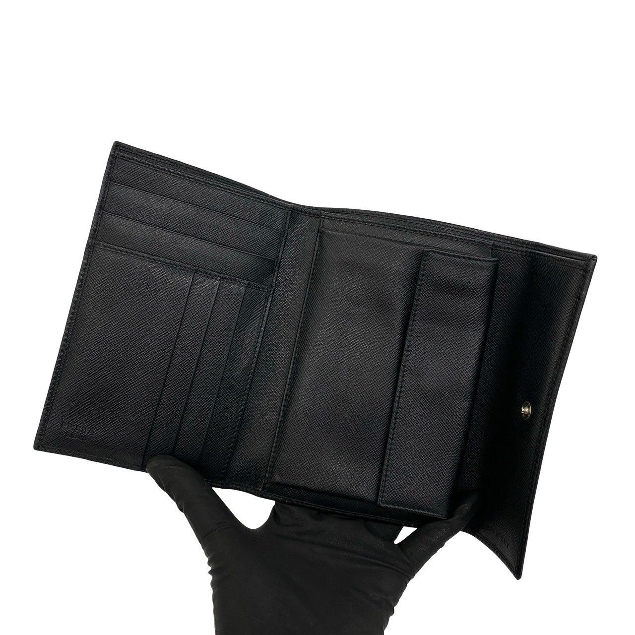 Prada Prada Prada Saffiano Leather Tri Fold Wallet Leather Short Wallet DUTY FREE for USA Size ONE SIZE - 8 Thumbnail