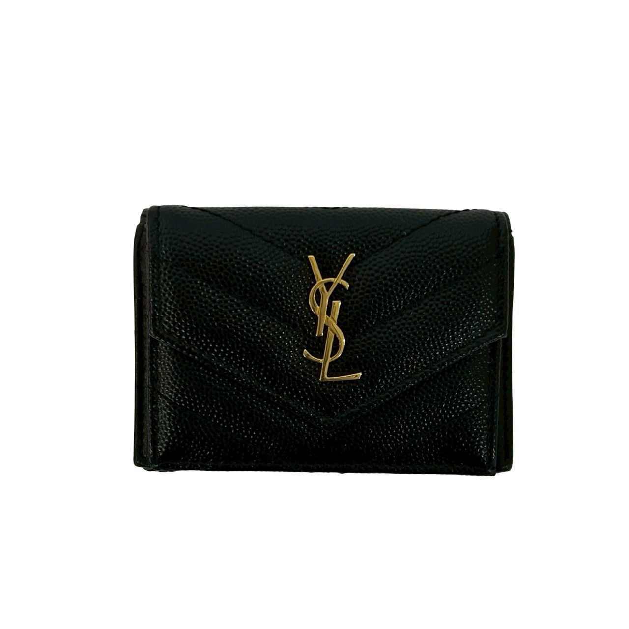 Yves Saint Laurent Yves Saint Laurent Saint Laurent Paris Leather Trifold Wallet Leather Short Wallet 60063 DUTY FREE for USA Size ONE SIZE - 2 Thumbnail