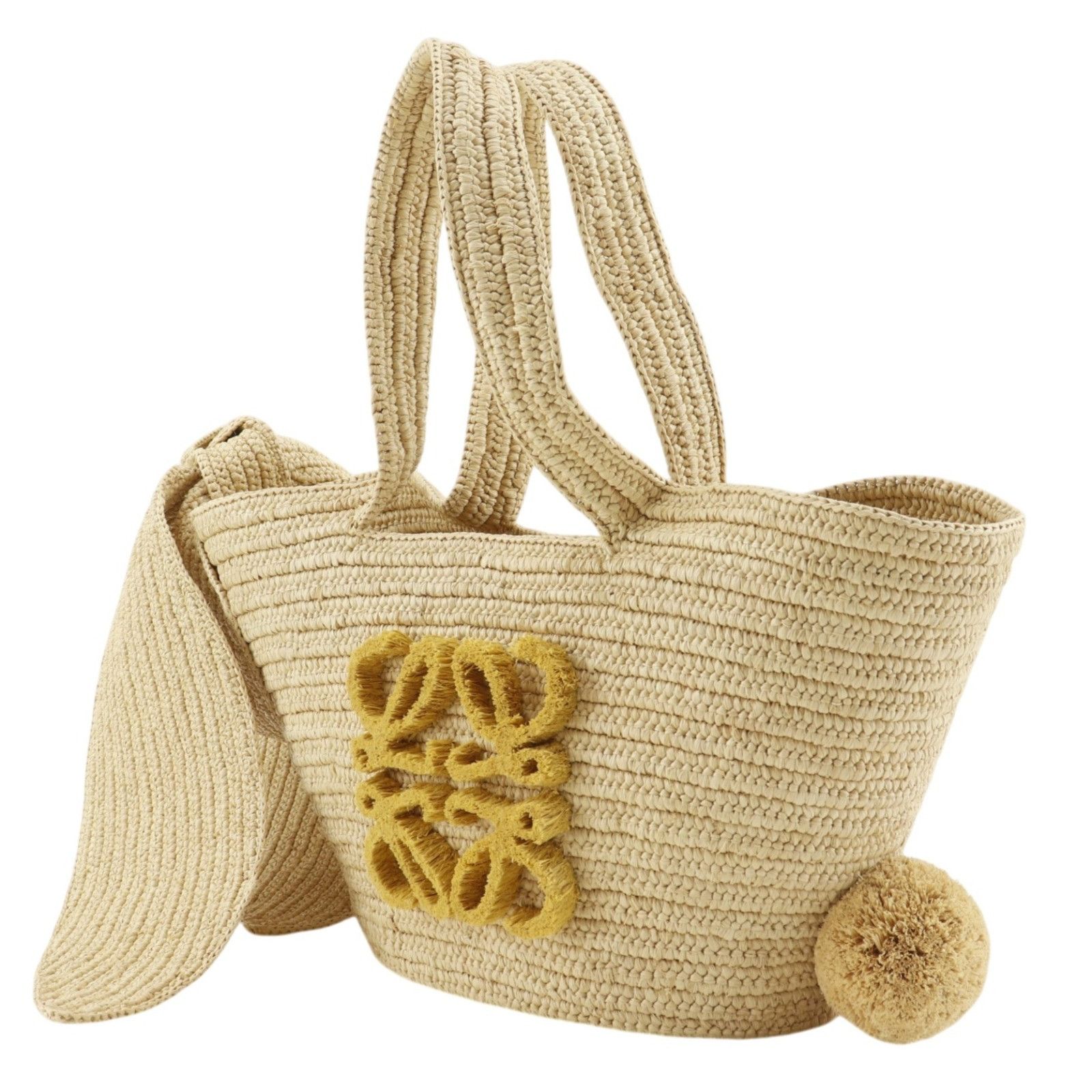Loewe Loewe Loewe Bunny Basket Raffia Calf Handbag Handbag A223S17X01 DUTY FREE for USA Size ONE SIZE - 2 Thumbnail
