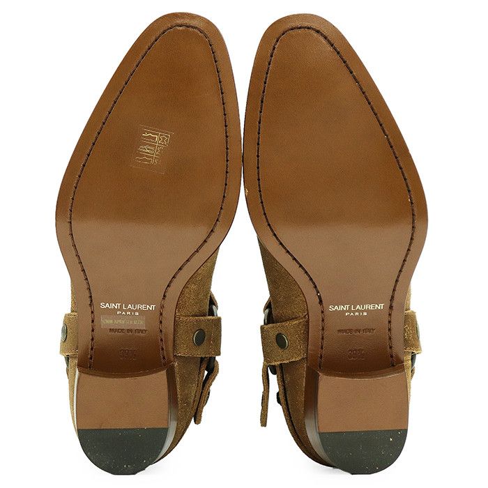 Yves Saint Laurent Yves Saint Laurent Saint Laurent Paris Wyatt Harness Leather Boots Leather Shoes WA420090 DUTY FREE for USA Size ONE SIZE - 8 Thumbnail