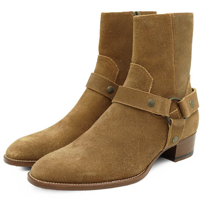 Yves Saint Laurent Yves Saint Laurent Saint Laurent Paris Wyatt Harness Leather Boots Leather Shoes WA420090 DUTY FREE for USA Size ONE SIZE - 3 Thumbnail