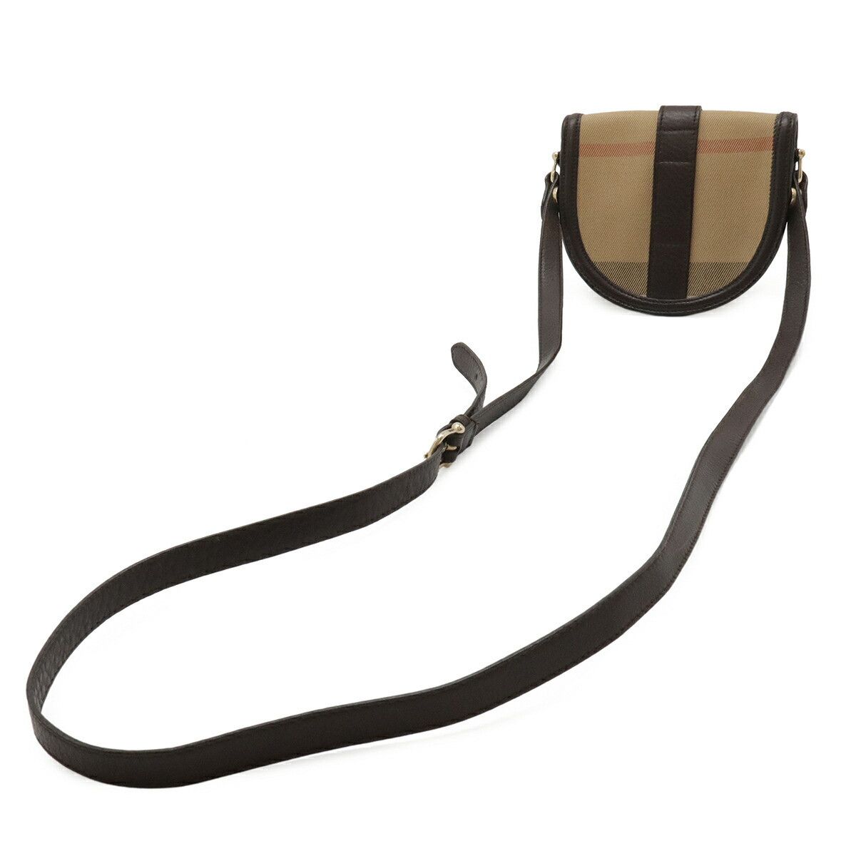 Burberry Burberry Burberry House Check Canvas Leather Shoulder Bag Leather Shoulder Bag DUTY FREE for USA Size ONE SIZE - 2 Thumbnail