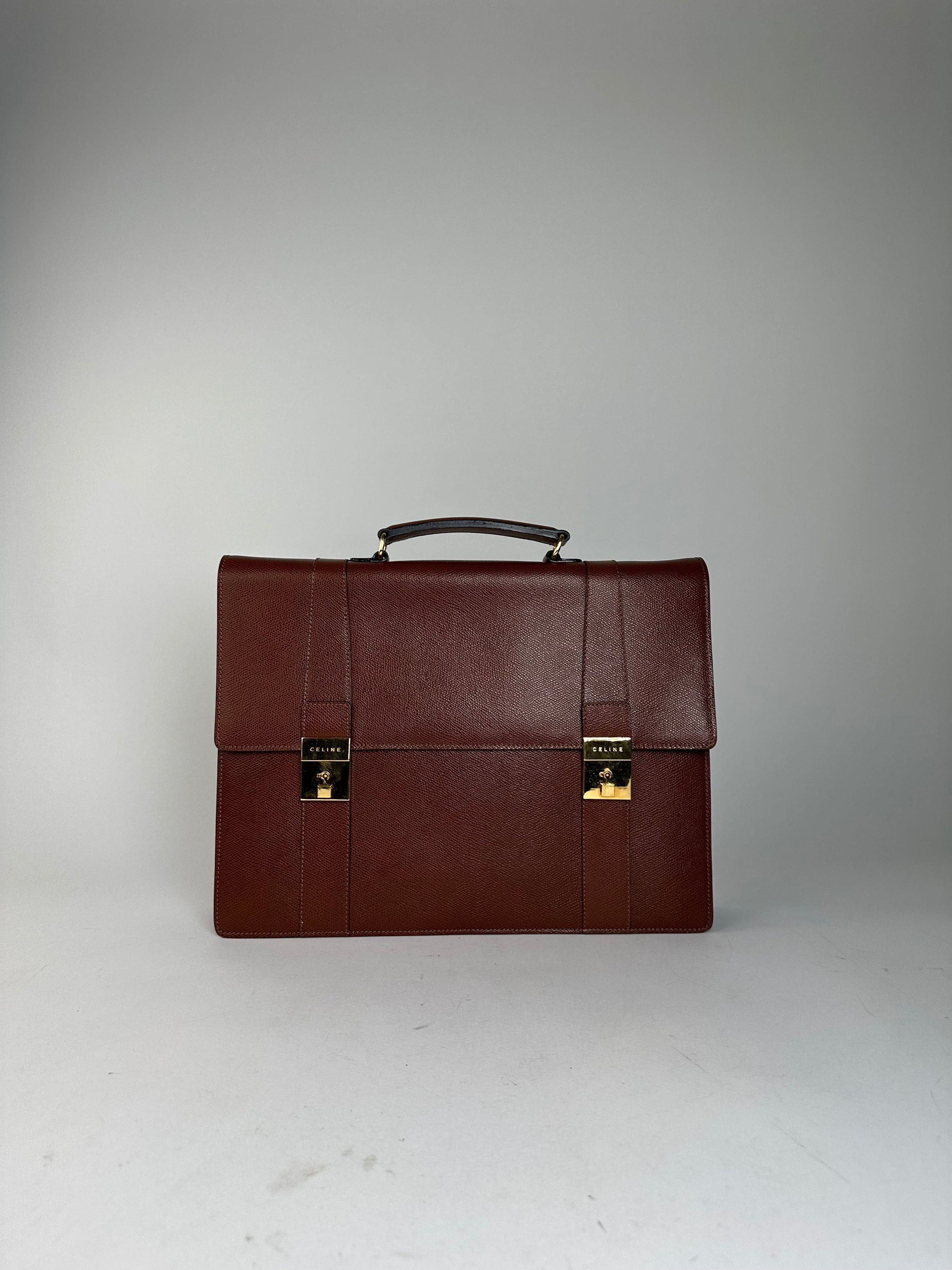 Celine Vintage Smooth Briefcase Brown Size ONE SIZE - 9 Thumbnail