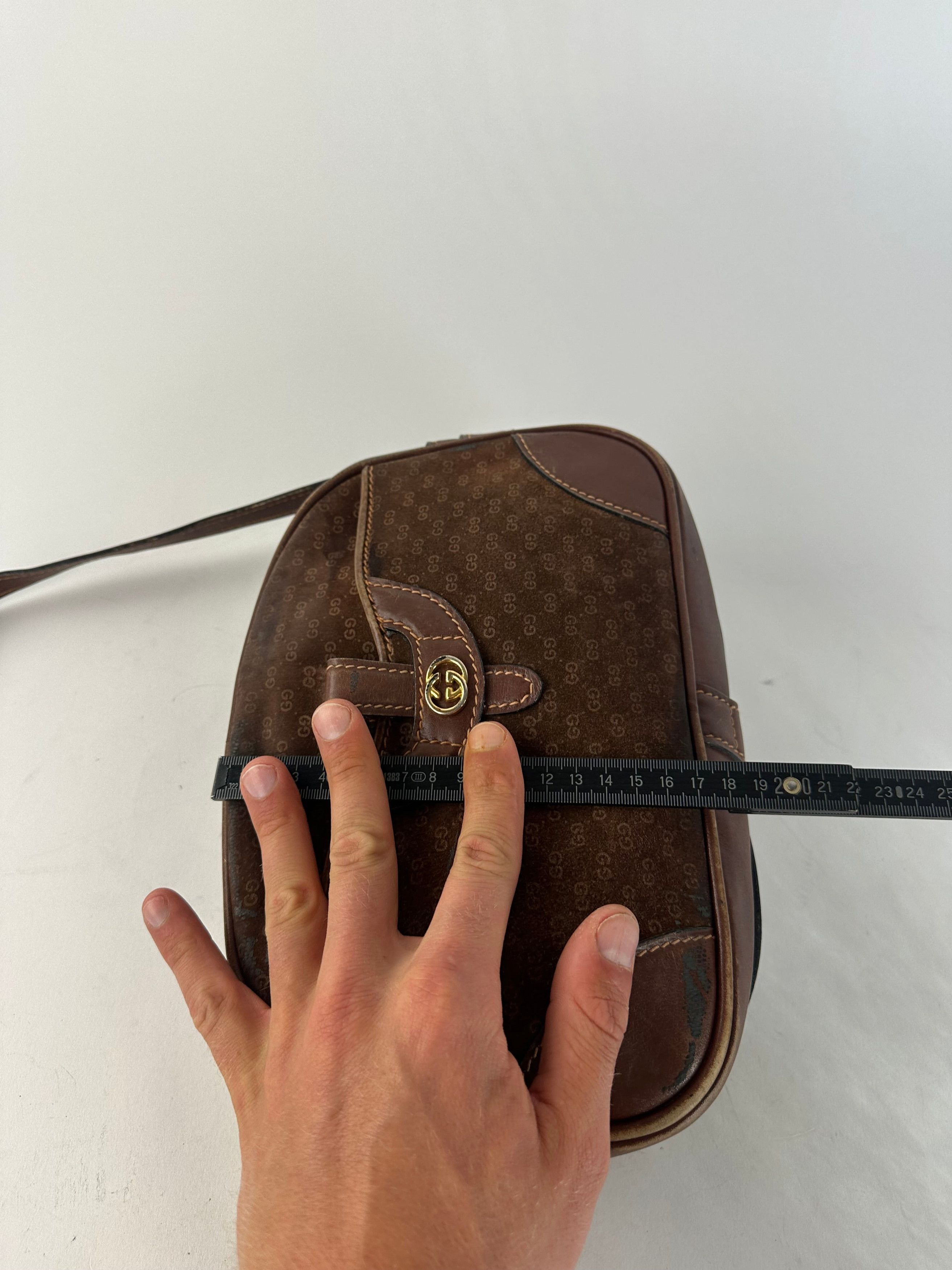 Gucci Vintage Canvas Shoulder Bag Brown Size ONE SIZE - 13 Thumbnail