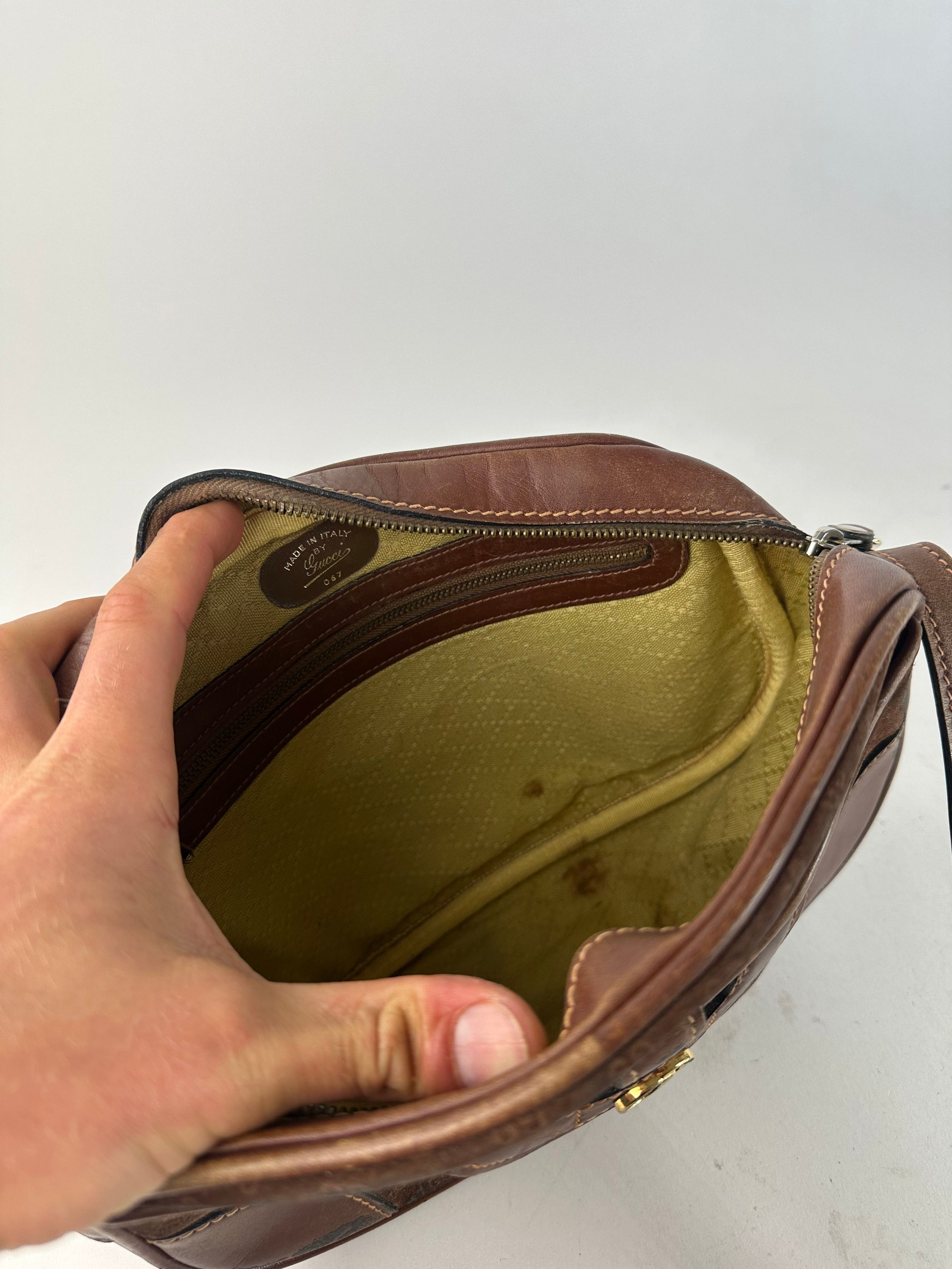 Gucci Vintage Canvas Shoulder Bag Brown Size ONE SIZE - 3 Thumbnail