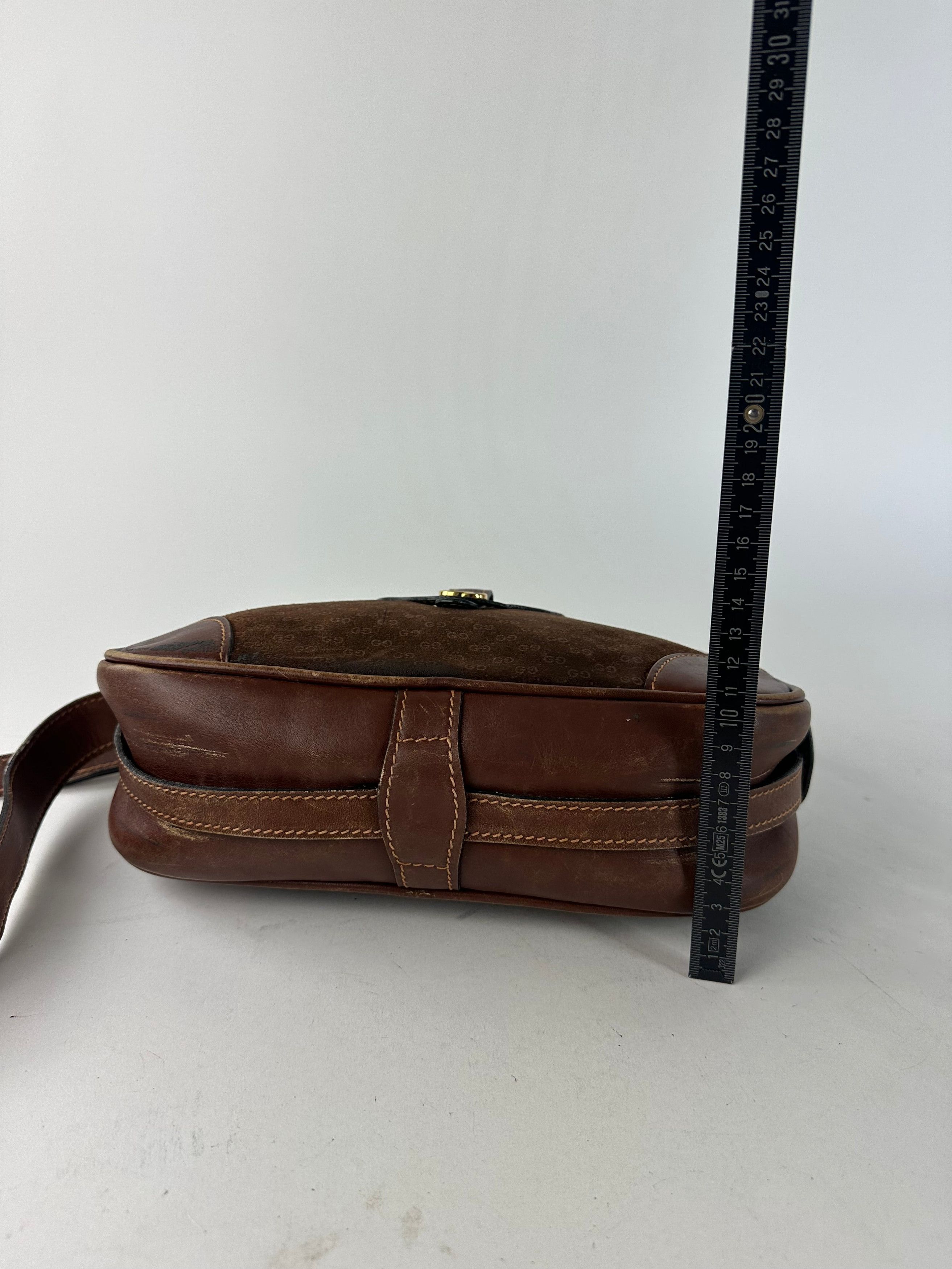 Gucci Vintage Canvas Shoulder Bag Brown Size ONE SIZE - 14 Thumbnail