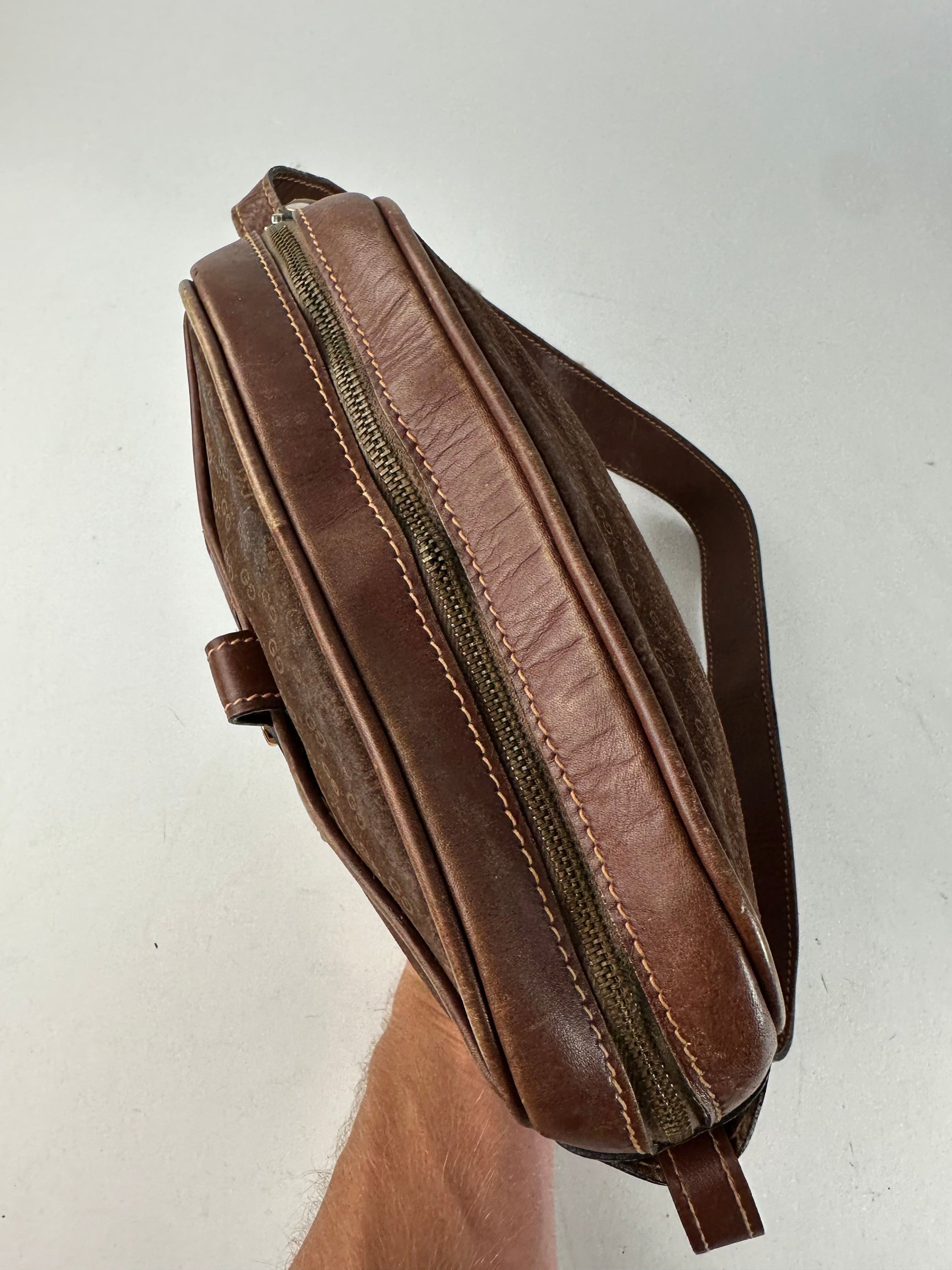 Gucci Vintage Canvas Shoulder Bag Brown Size ONE SIZE - 6 Thumbnail