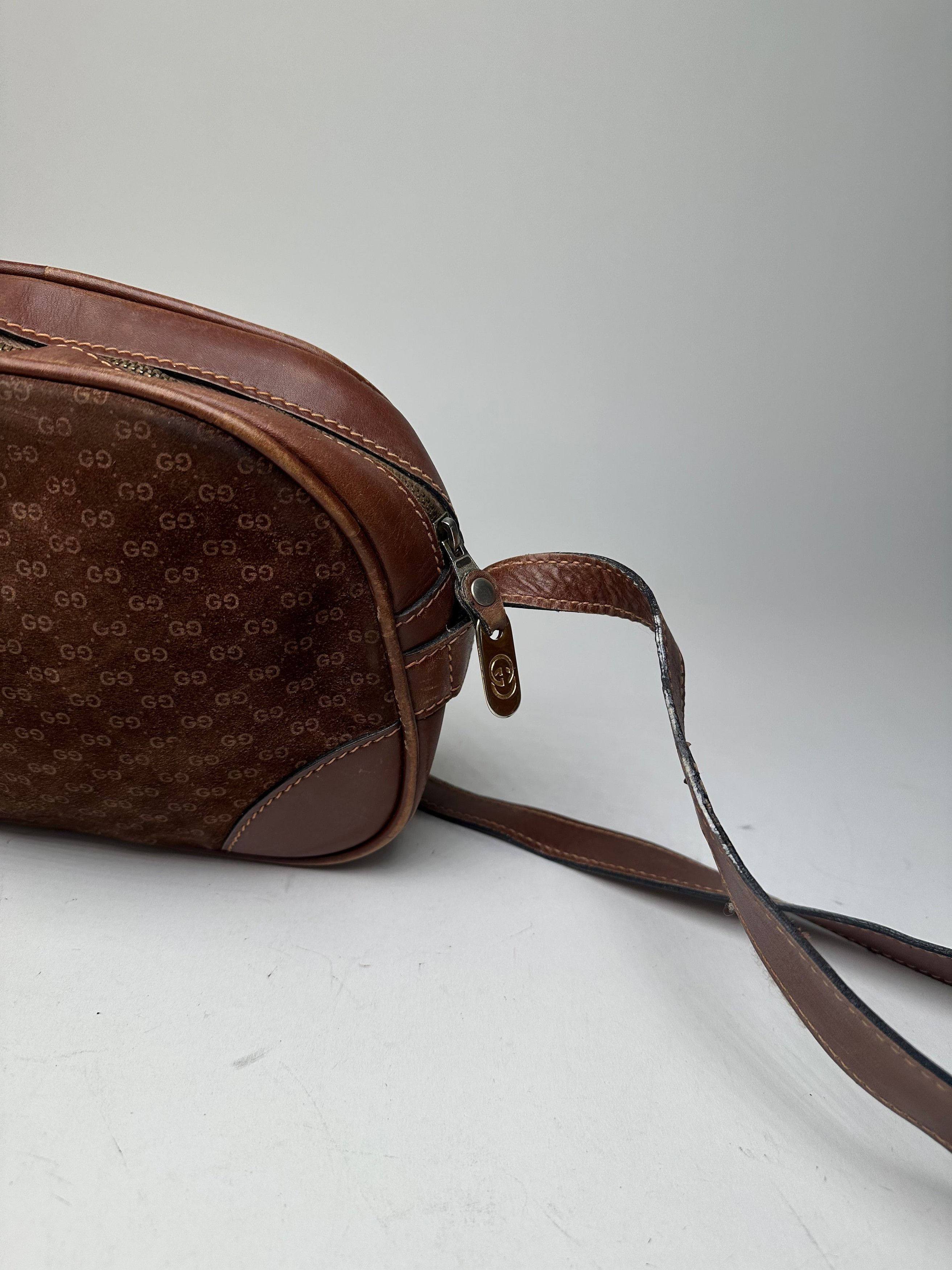 Gucci Vintage Canvas Shoulder Bag Brown Size ONE SIZE - 10 Thumbnail