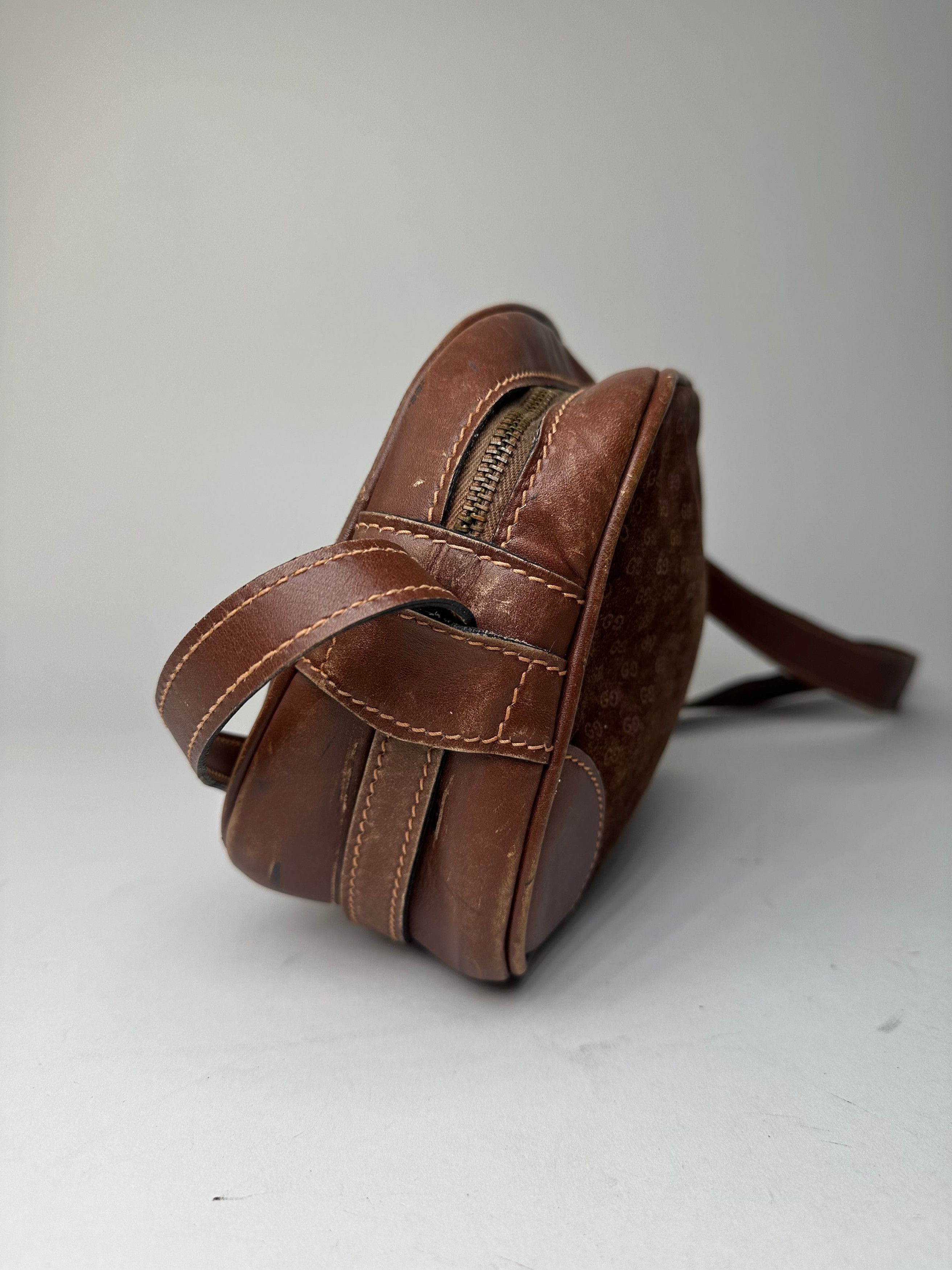 Gucci Vintage Canvas Shoulder Bag Brown Size ONE SIZE - 11 Thumbnail
