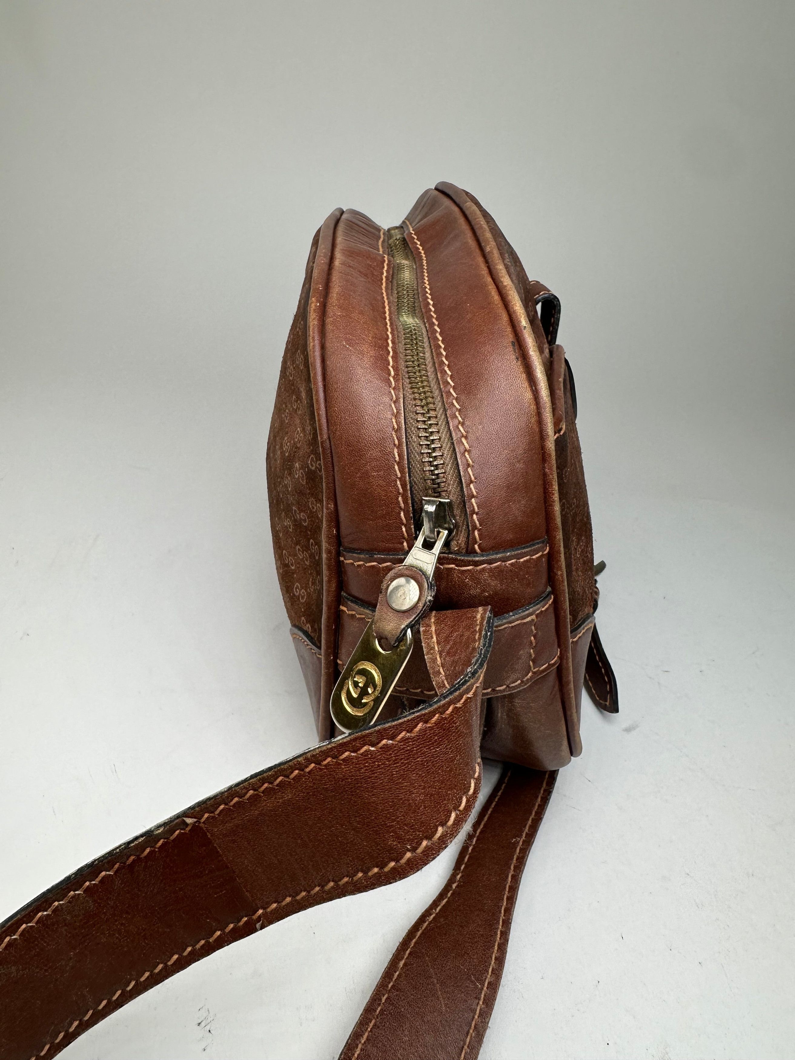 Gucci Vintage Canvas Shoulder Bag Brown Size ONE SIZE - 9 Thumbnail