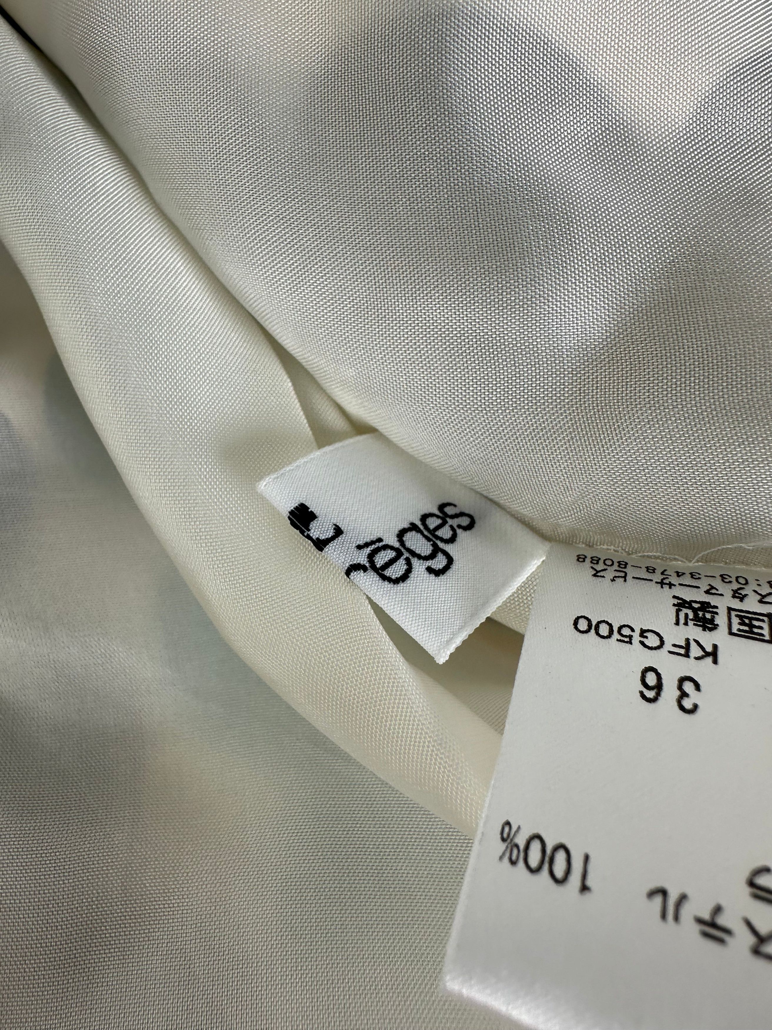 Courreges Geometric Print Skirt Brown Blue Cream Polyester Size 27" / US 4 / IT 40 - 4 Thumbnail