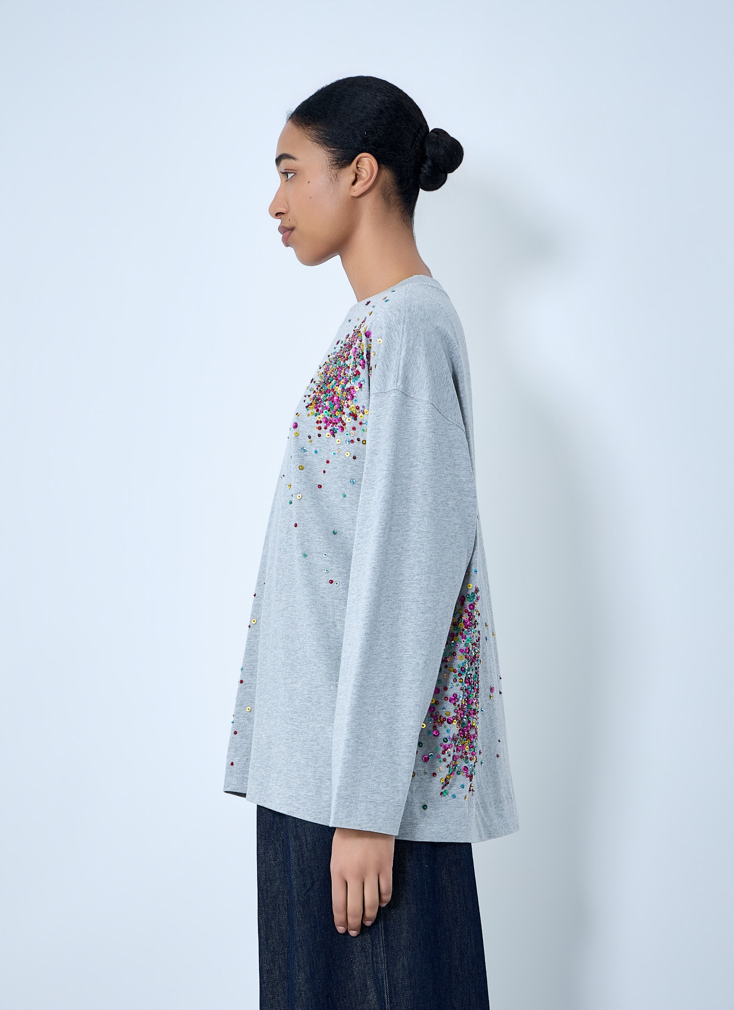 Dries Van Noten Embellished Cotton Jersey Top Size M / US 6-8 / IT 42-44 - 3 Thumbnail