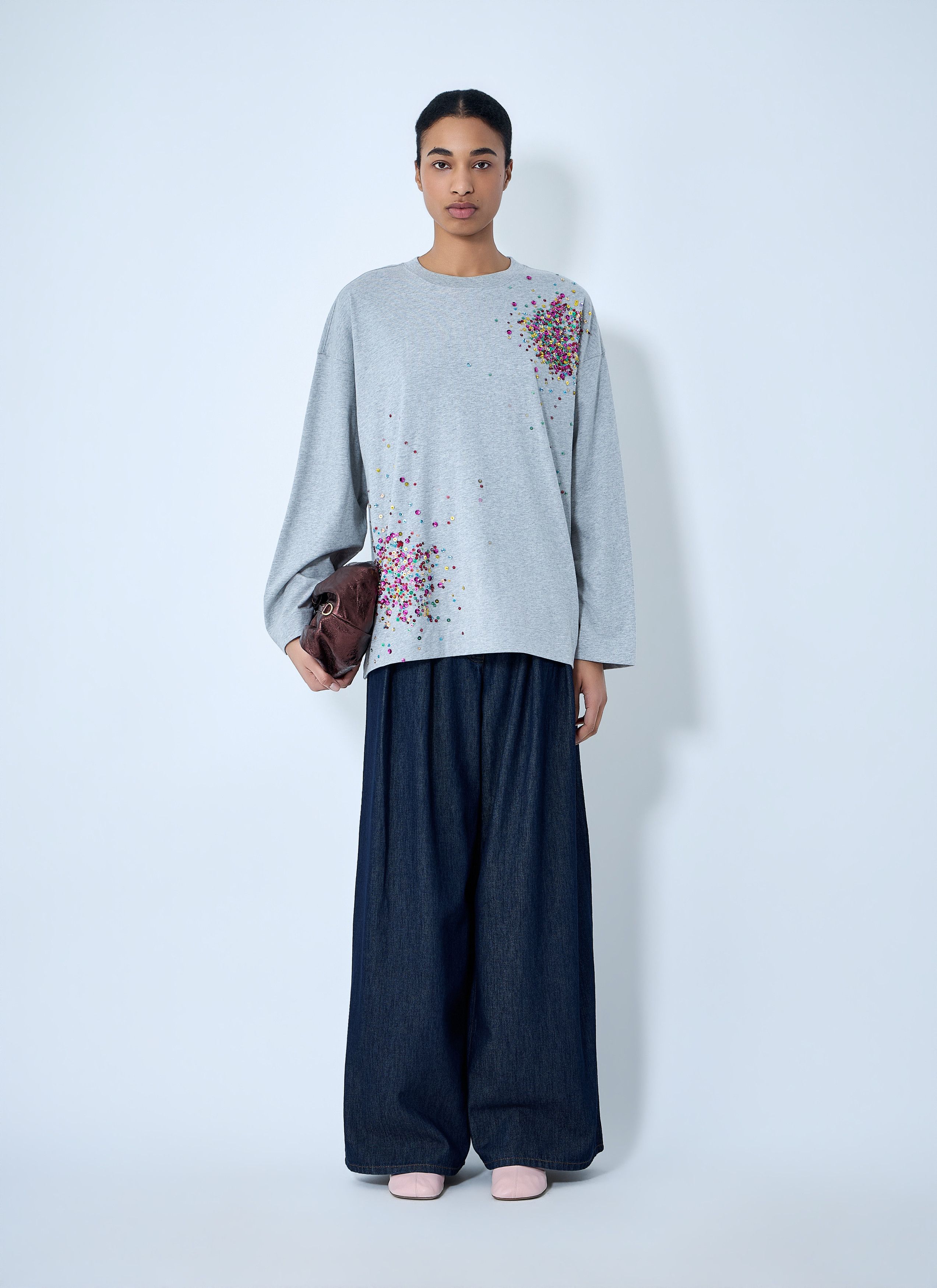 Dries Van Noten Embellished Cotton Jersey Top Size M / US 6-8 / IT 42-44 - 2 Thumbnail