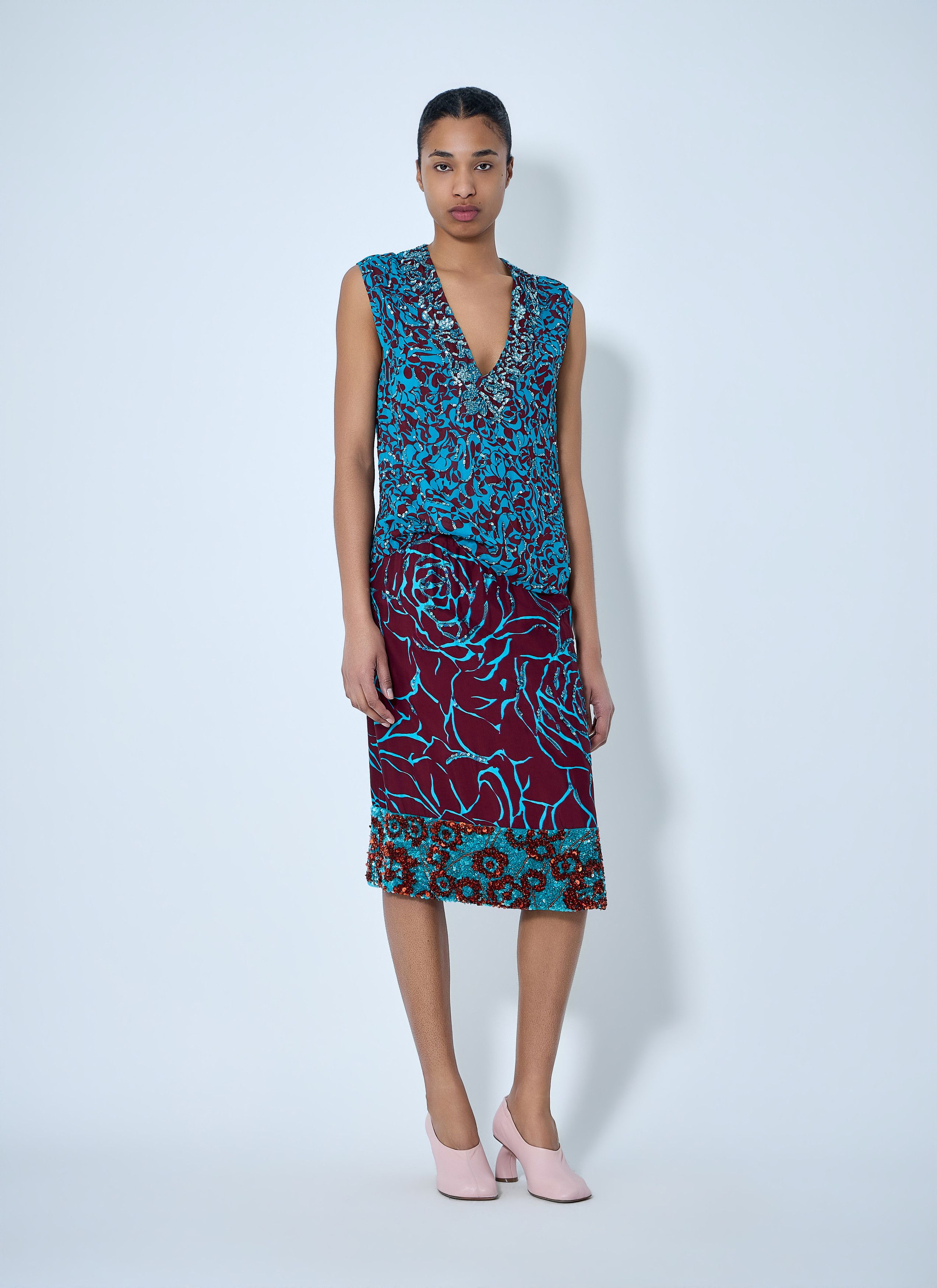 Dries Van Noten Embroidered Midi Skirt Size 27" / US 4 / IT 40 - 2 Thumbnail
