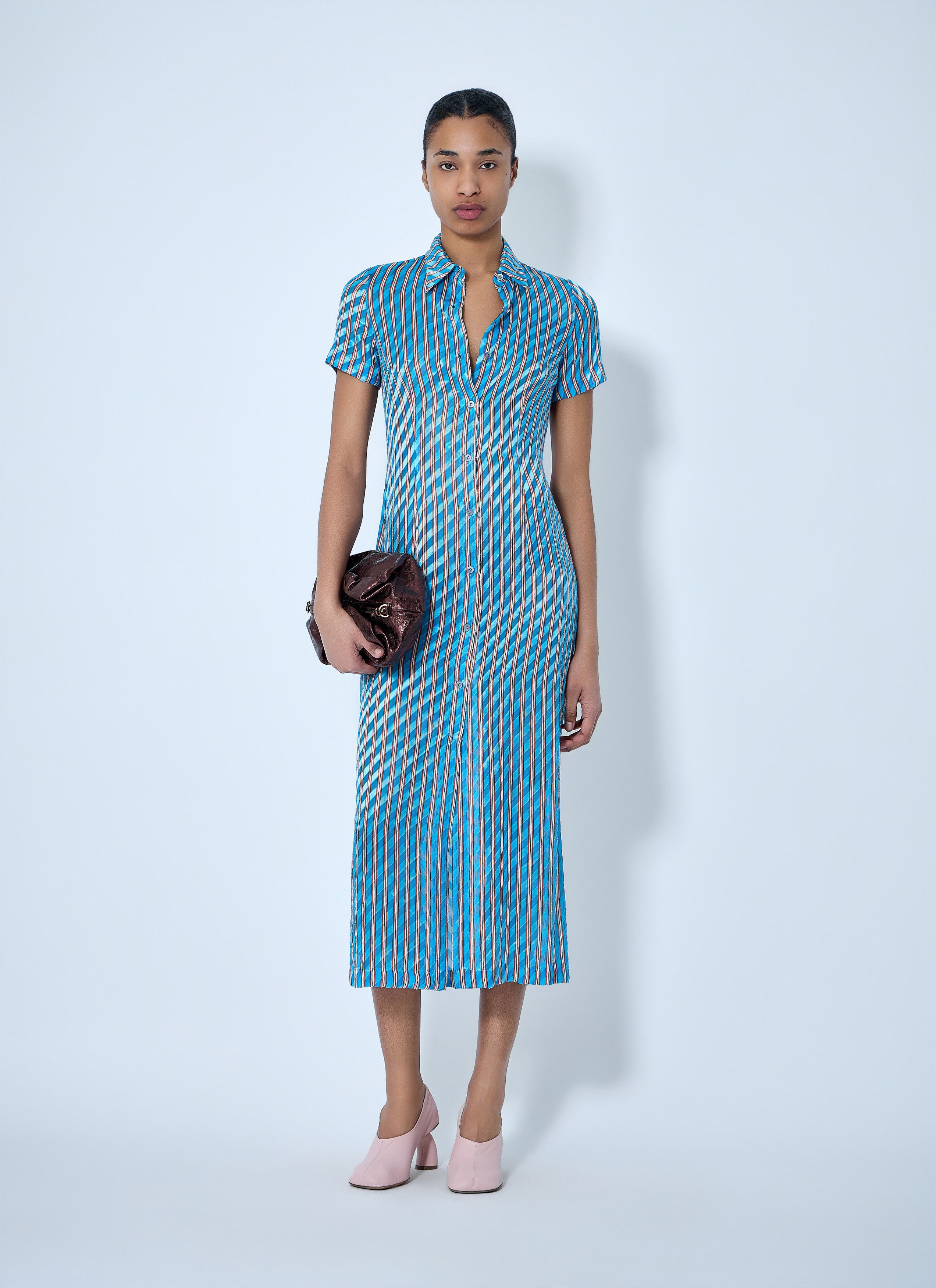 Dries Van Noten Striped Midi Shirt Dress Size S / US 4 / IT 40 - 2 Thumbnail