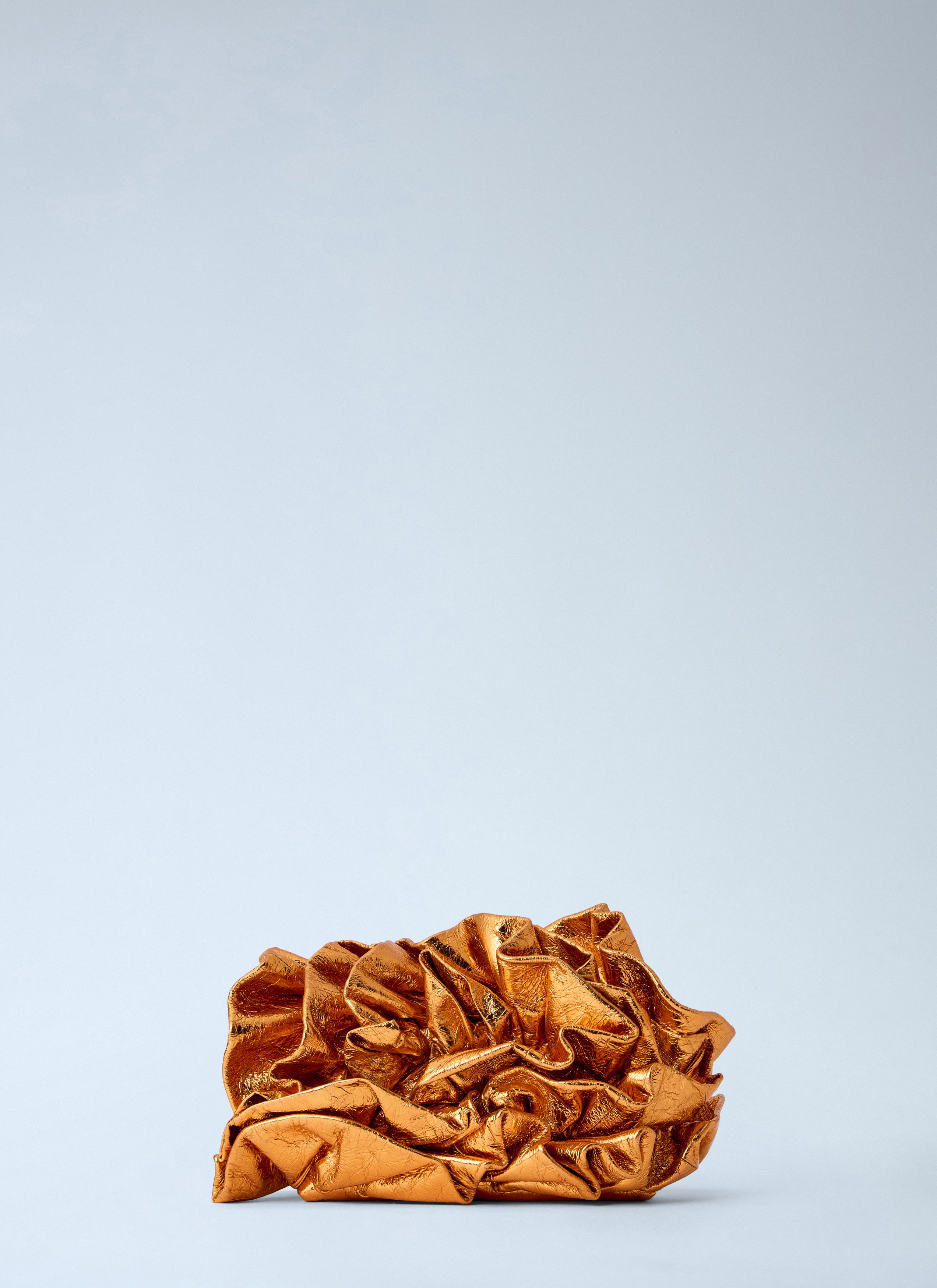 Dries Van Noten Ruffled Crinkled Leather Clutch Bag Size ONE SIZE - 3 Thumbnail