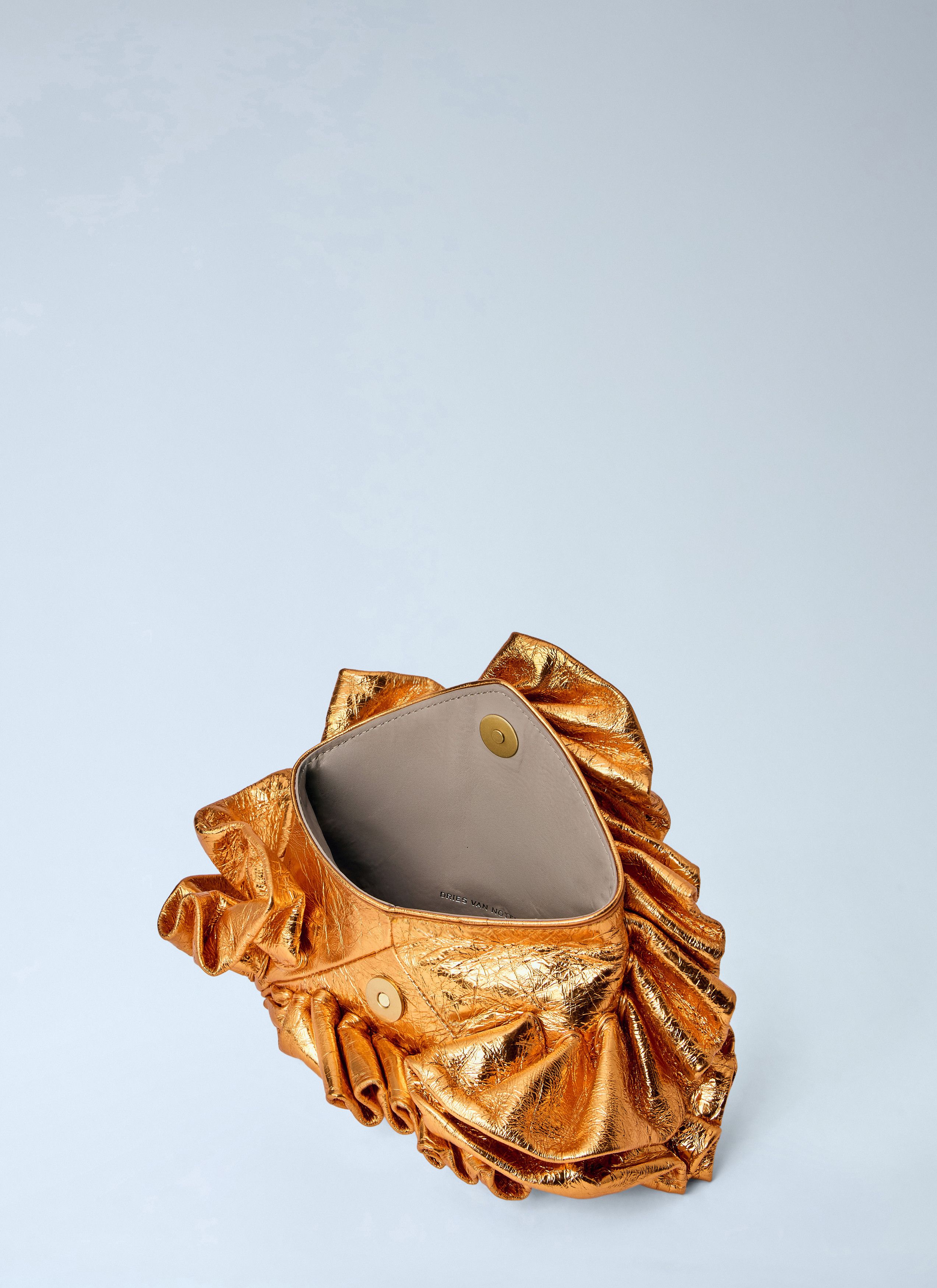 Dries Van Noten Ruffled Crinkled Leather Clutch Bag Size ONE SIZE - 6 Thumbnail