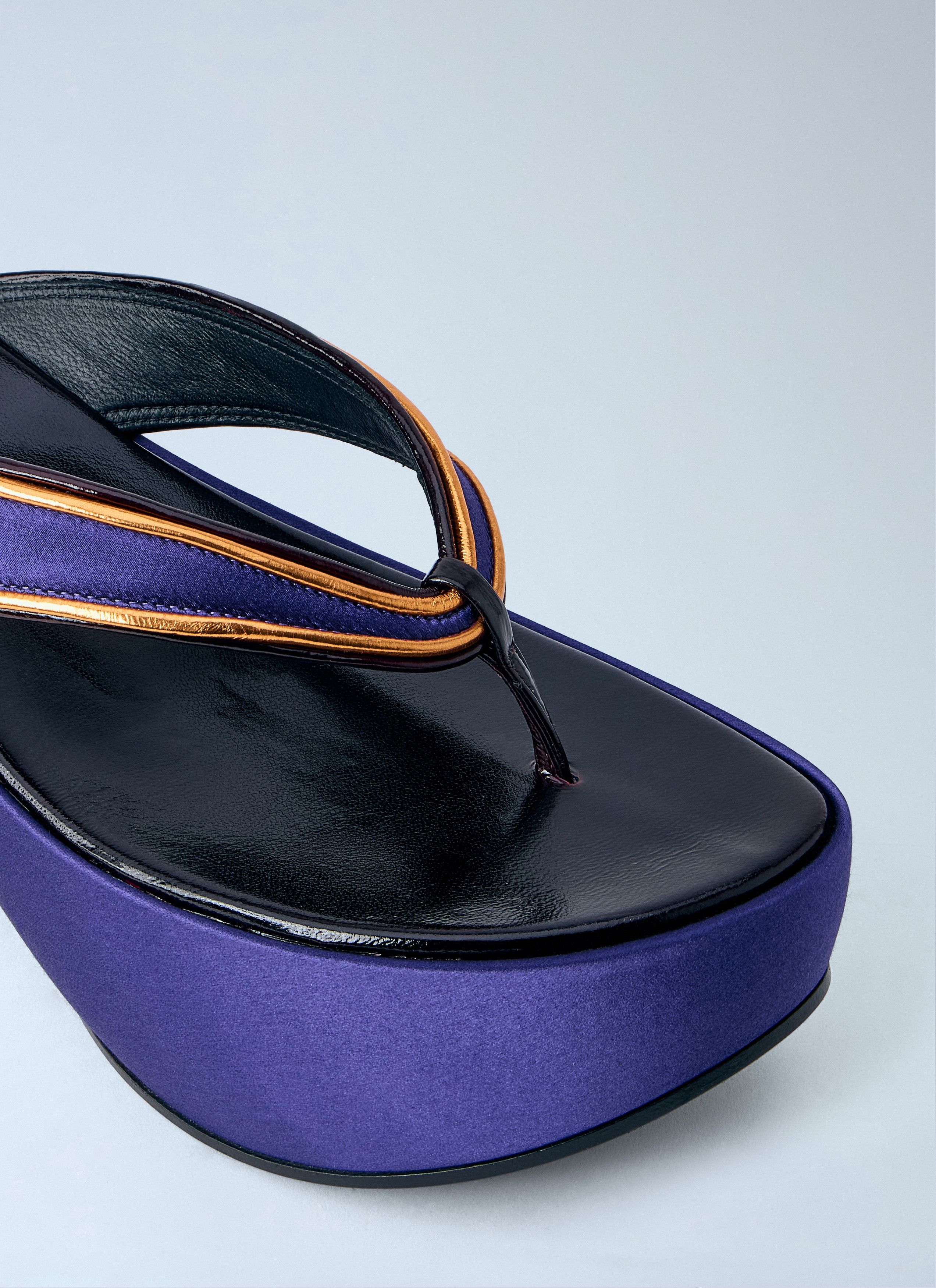 Dries Van Noten Satin Platform Thong Sandals Size US 6 / IT 36 - 3 Thumbnail