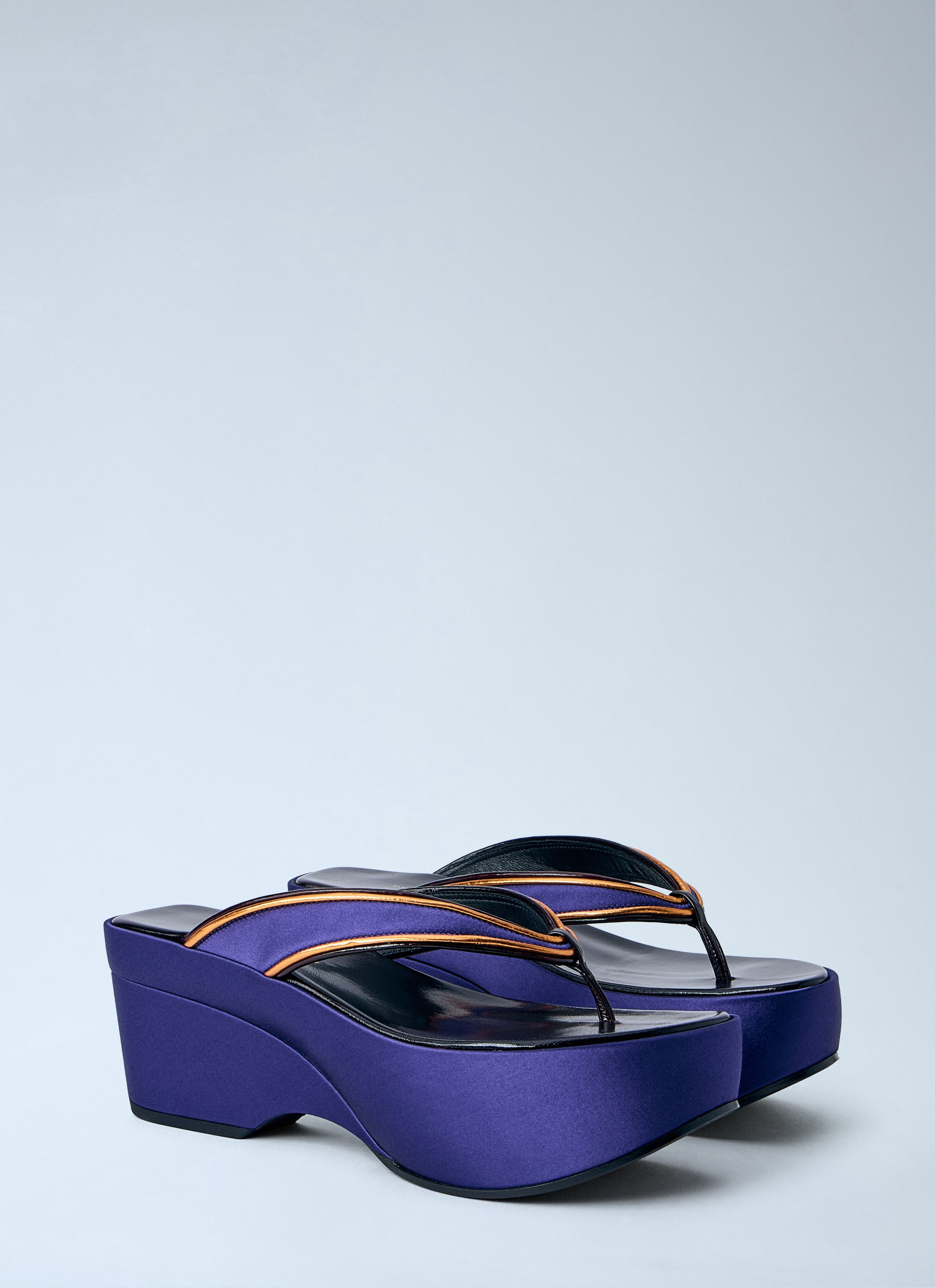 Dries Van Noten Satin Platform Thong Sandals Size US 8 / IT 38 - 2 Thumbnail