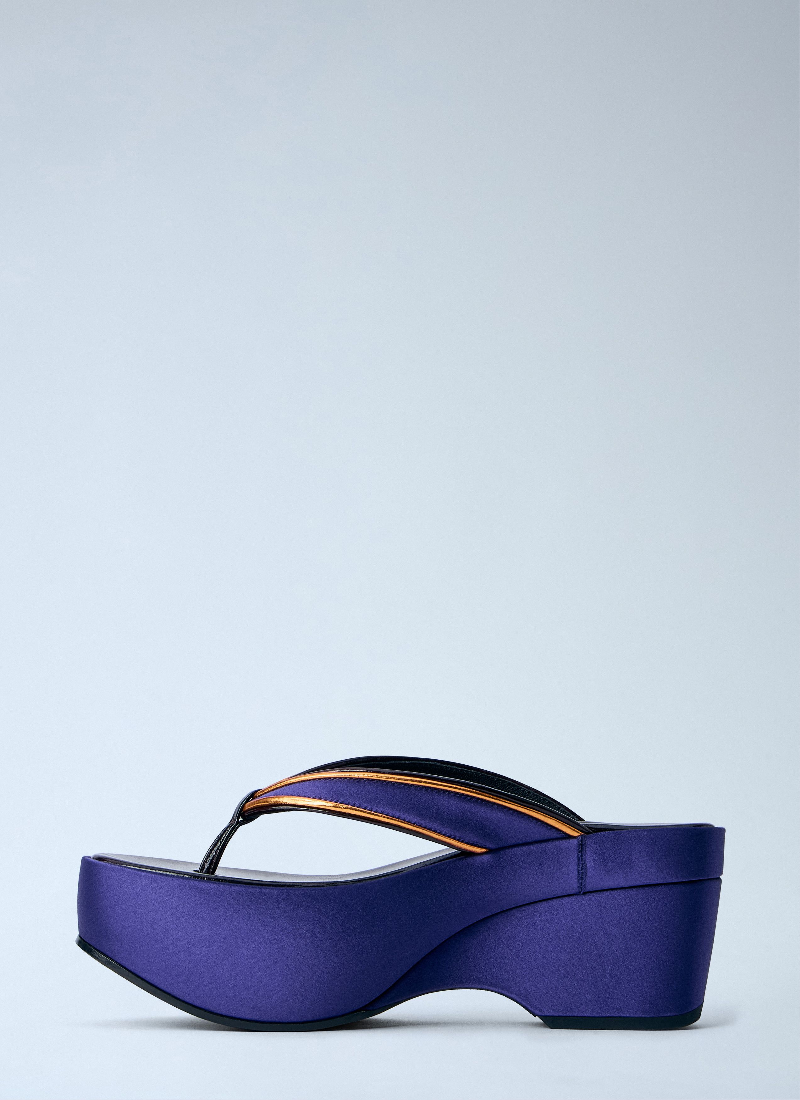 Dries Van Noten Satin Platform Thong Sandals Size US 9 / IT 39 - 4 Thumbnail