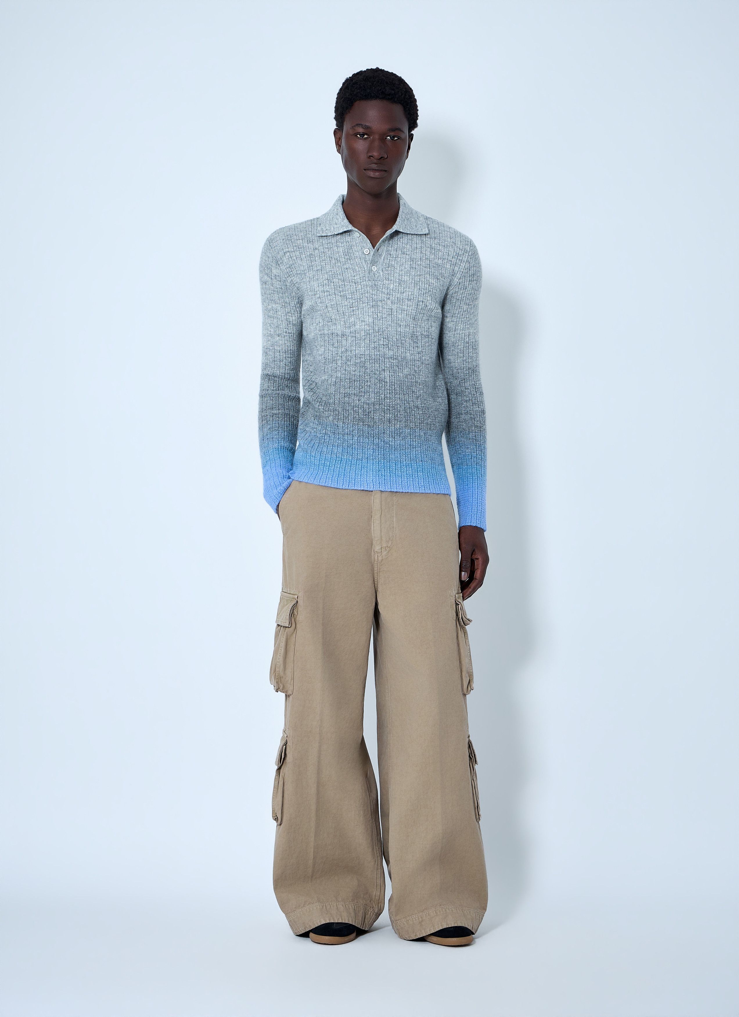 ERL Ribbed Knit Polo Sweater Size US M / EU 48-50 / 2 - 2 Thumbnail